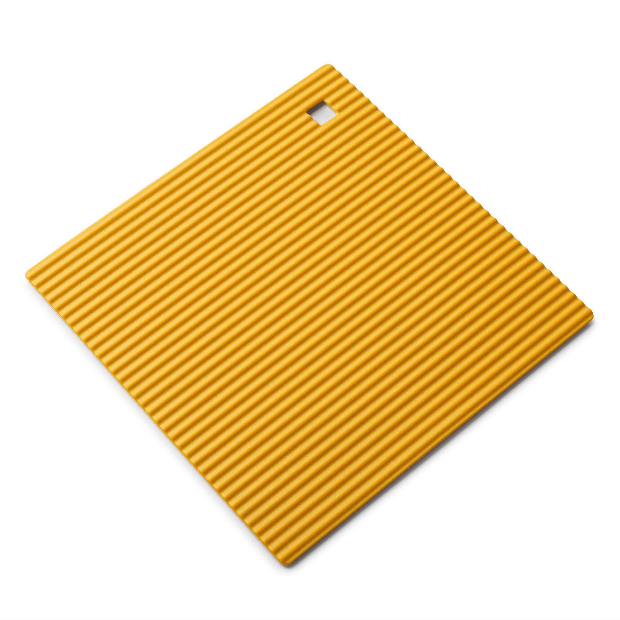 Zeal Silicone Square Hot Mat Trivet, Worktop Protector, 18cm, Mustard