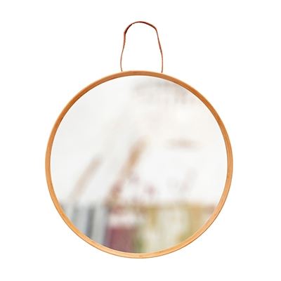 Circular Mirror With Leather Strap