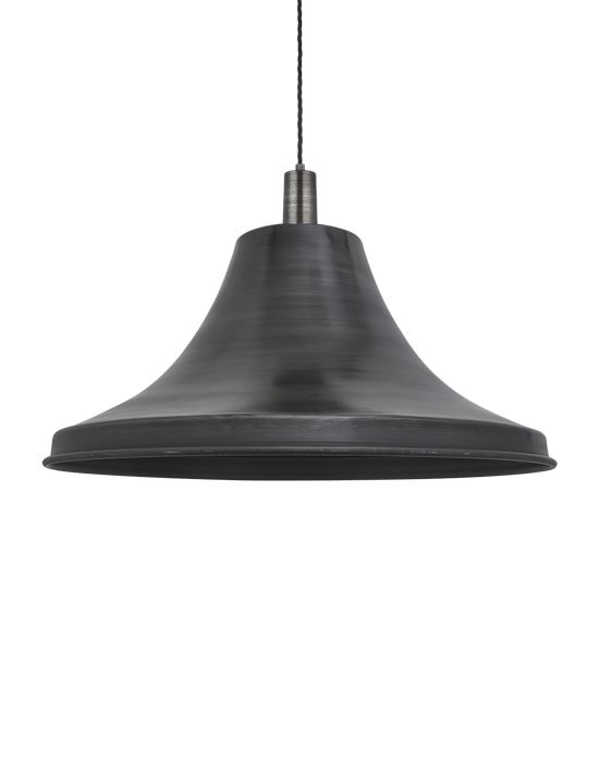 Industville Giant Sleek Edison Pendant Giant Bell Pewter Shade Pewter Holder Grey Designer Pendant Lighting