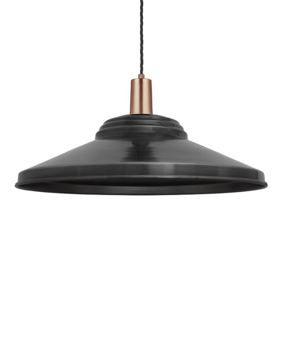 Industville Giant Sleek Edison Pendant Giant Step Pewter Shade Copper Holder Grey Designer Pendant Lighting