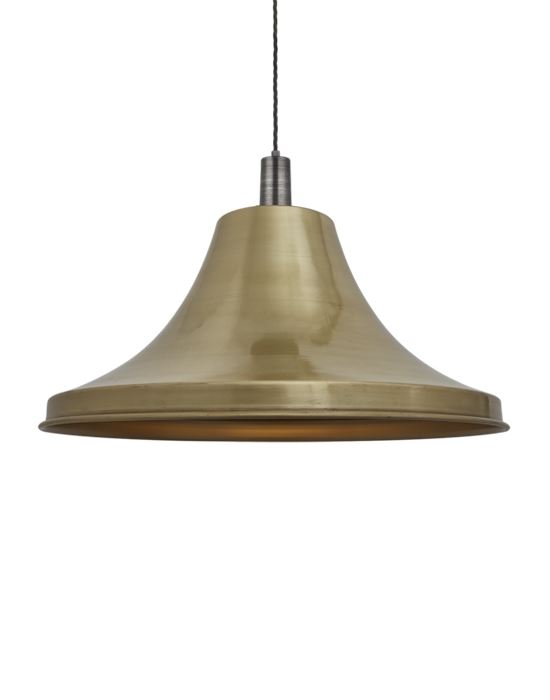 Industville Giant Sleek Edison Pendant Giant Bell Brass Shade Pewter Holder Brassgold Designer Pendant Lighting