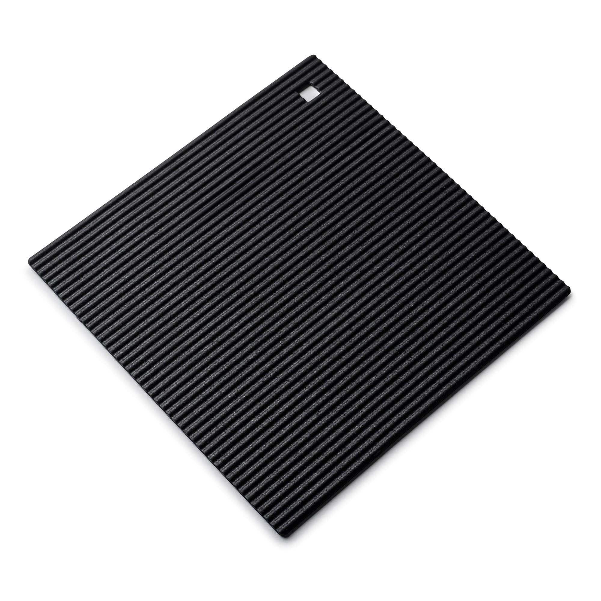 Zeal Silicone Square Hot Mat Trivet, Worktop Protector, 22cm, Black