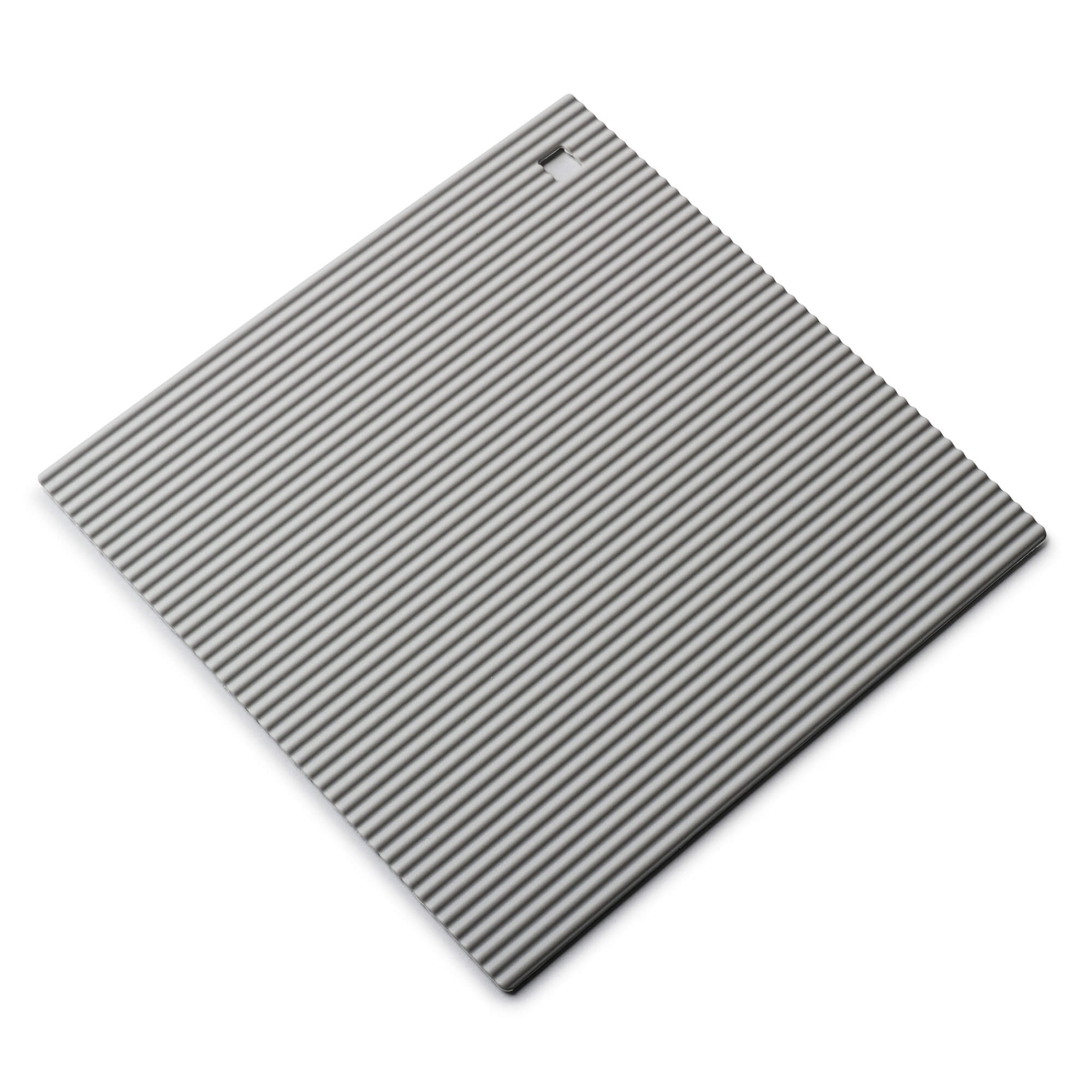 Zeal Silicone Square Hot Mat Trivet, Worktop Protector, 22cm, French Grey