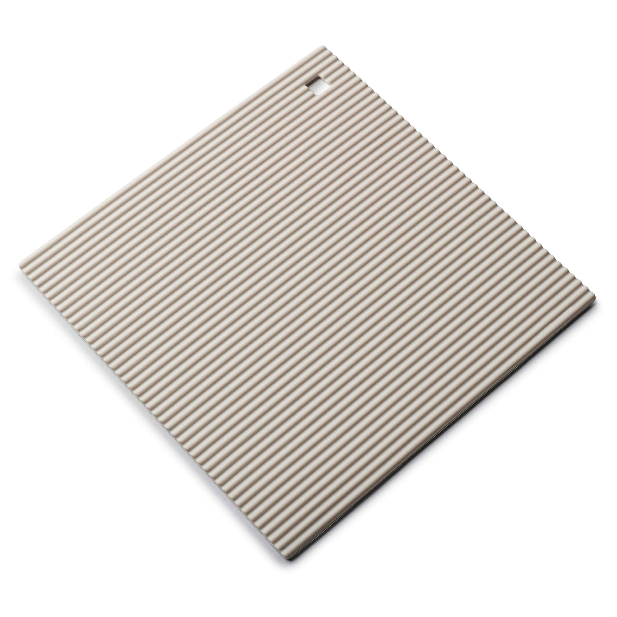 Zeal Silicone Square Hot Mat Trivet, Worktop Protector, 22cm, Cream