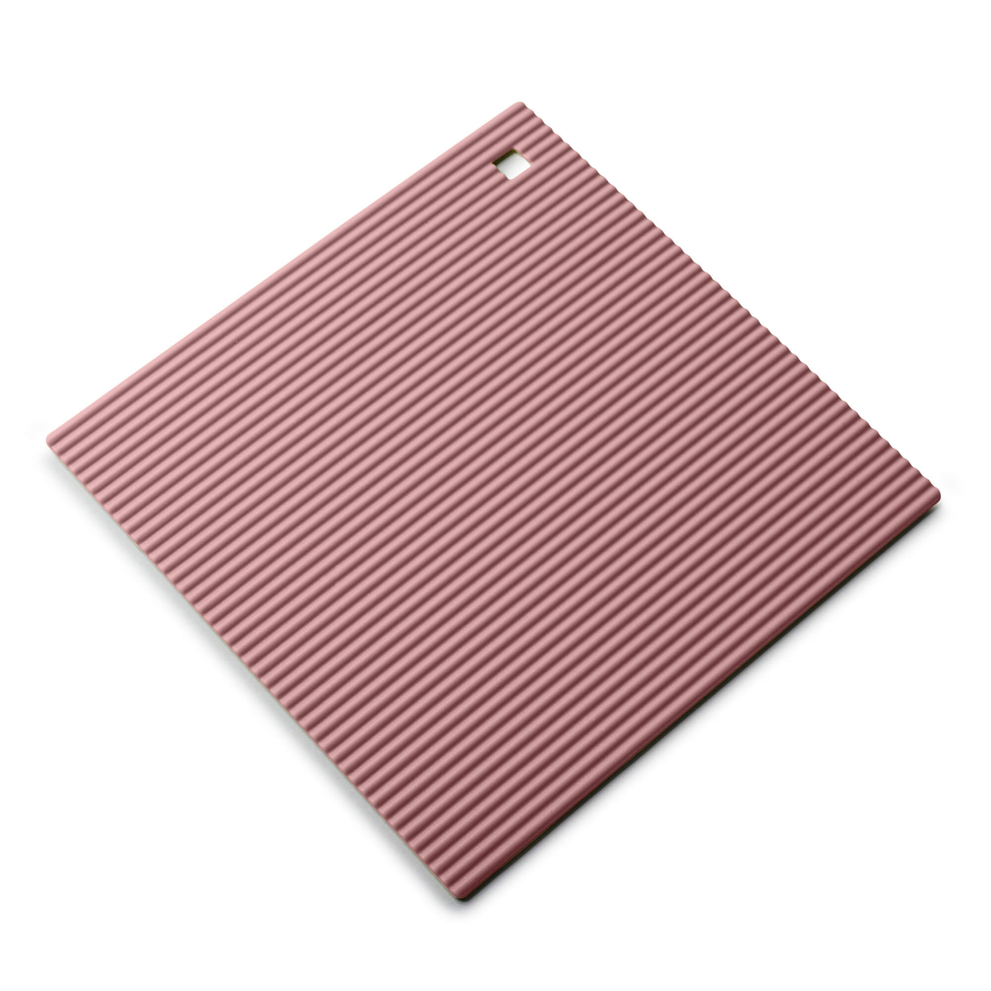 Zeal Silicone Square Hot Mat Trivet, Worktop Protector, 22cm, Rose Pink