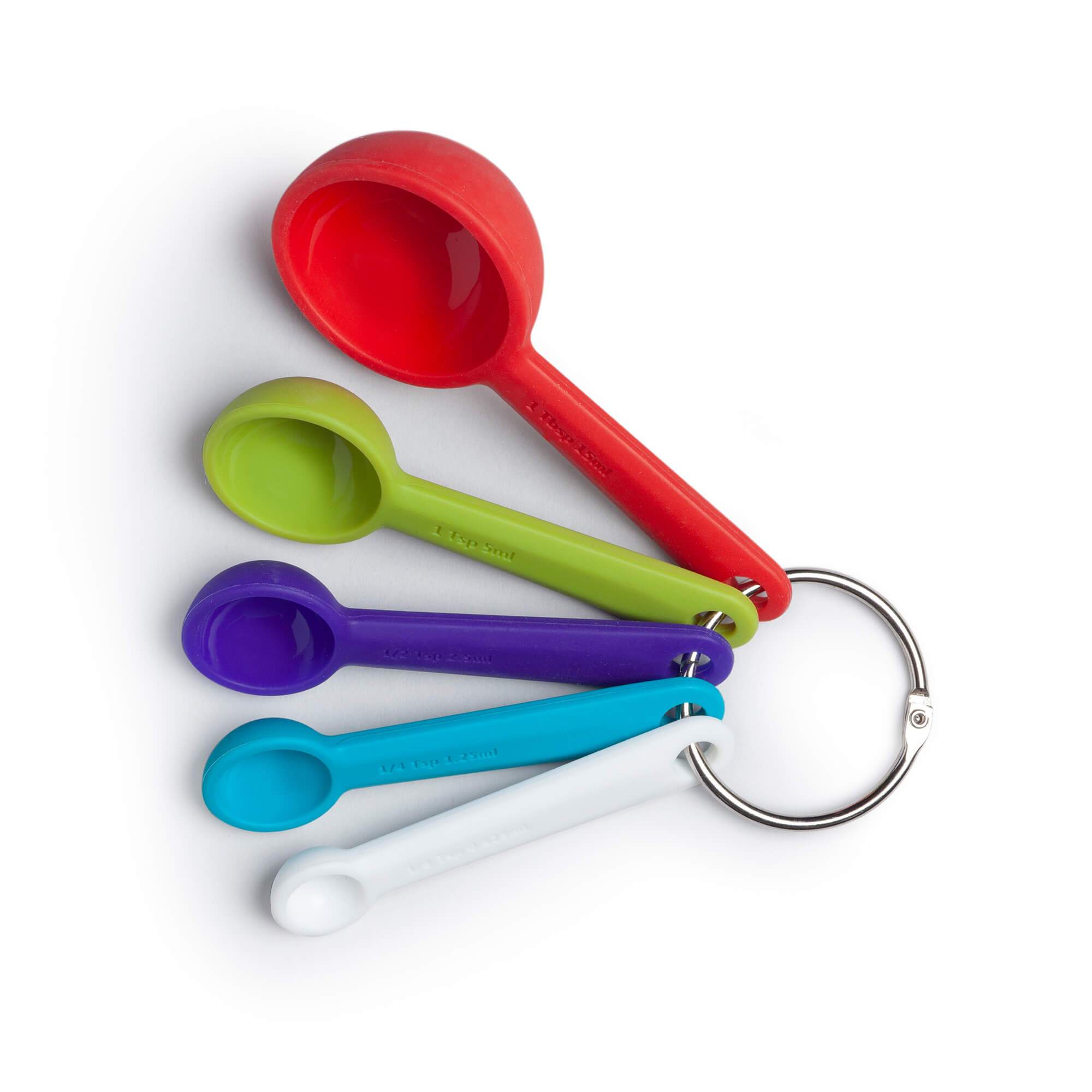 Silicone Measuring Spoons Red Bright One Size