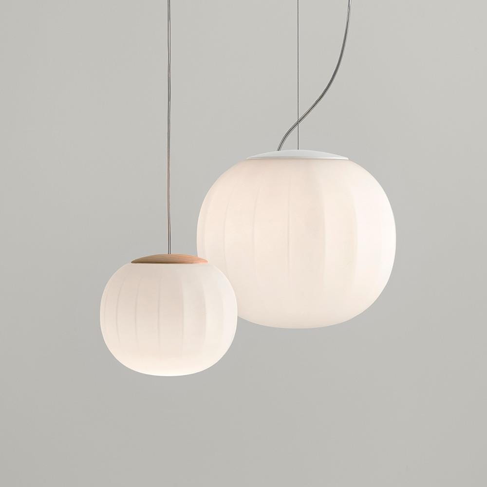 Luceplan Lita Pendant Small Wood White Designer Pendant Lighting