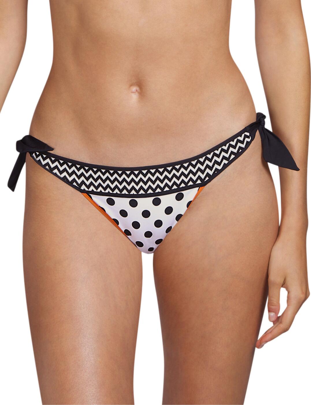 Iconic! Presenting to you the Moss collection from Andres Sarda! Look perfect in polka dot in these bikini briefs all season long. Sultry adjustable side ties for a fit to your preference. Features a low rise waist along with cheeky yet modest rear coverage enabling you to show off that sexy body of yours. Matching coordinates are available for this gorgeous set for a retro yet on-trend addition to your wardrobe.  Adjustable side ties Feminine retro polka dot print Sexy low rise fit Moderate rear coverage Country of origin: Tunisia Composition: 83% Polyamide &pipe; 17% Elastane Listed in UK sizes  54720-97590-1266084 3410155 Bikini Brief