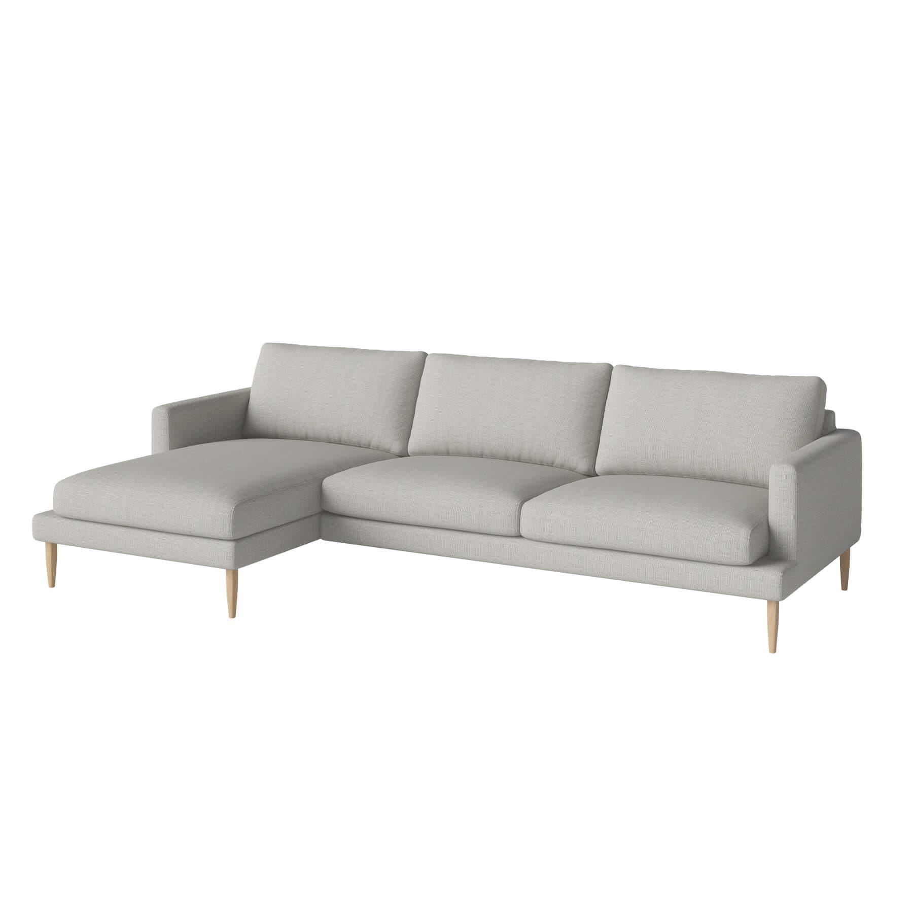 Bolia Veneda Sofa 35 Seater Sofa With Chaise Longue White Oiled Oak London Dust Green Left Grey Designer Furniture From Holloways Of Ludlow