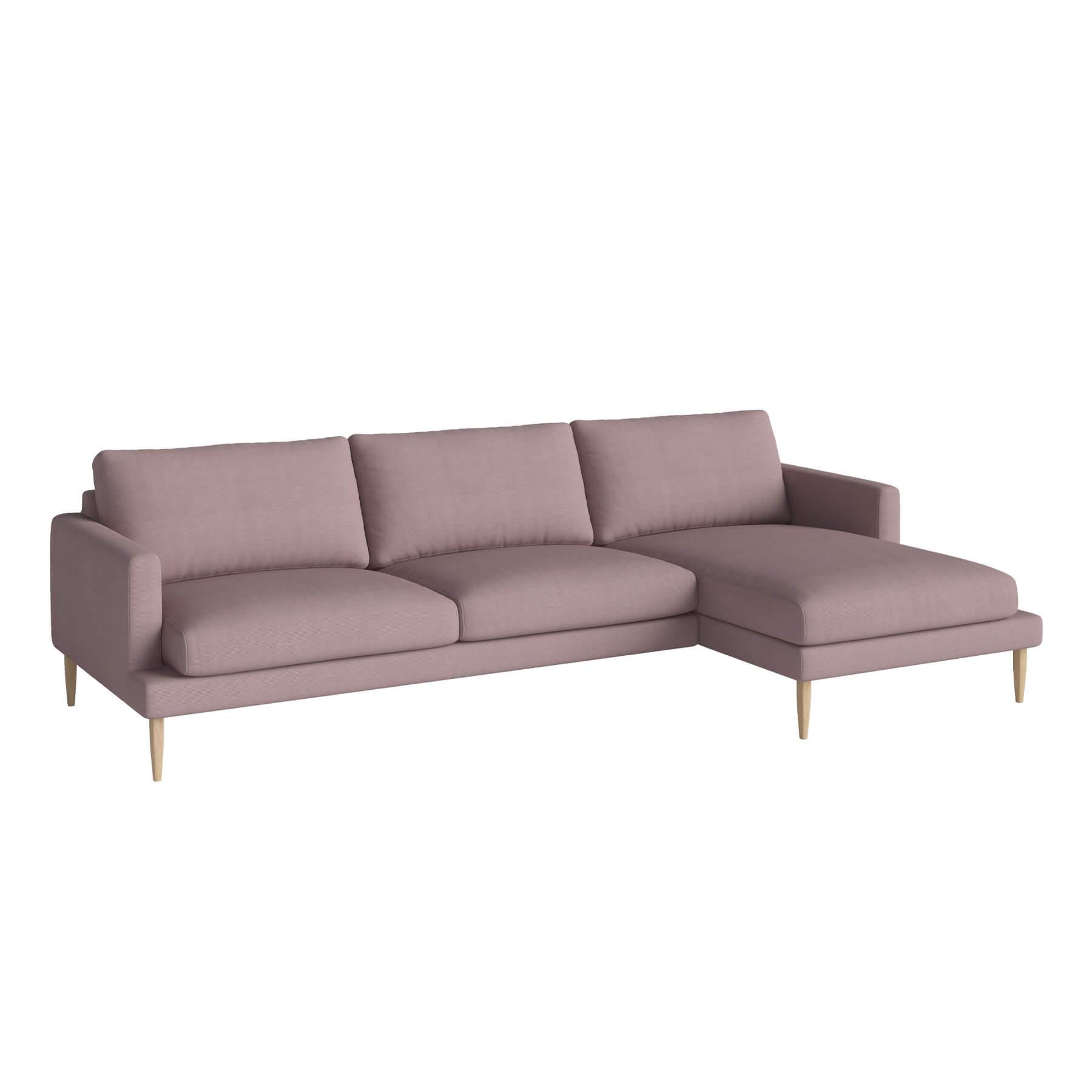 Bolia Veneda Sofa 35 Seater Sofa With Chaise Longue White Oiled Oak Linea Rosa Right Pink Designer Furniture From Holloways Of Ludlow