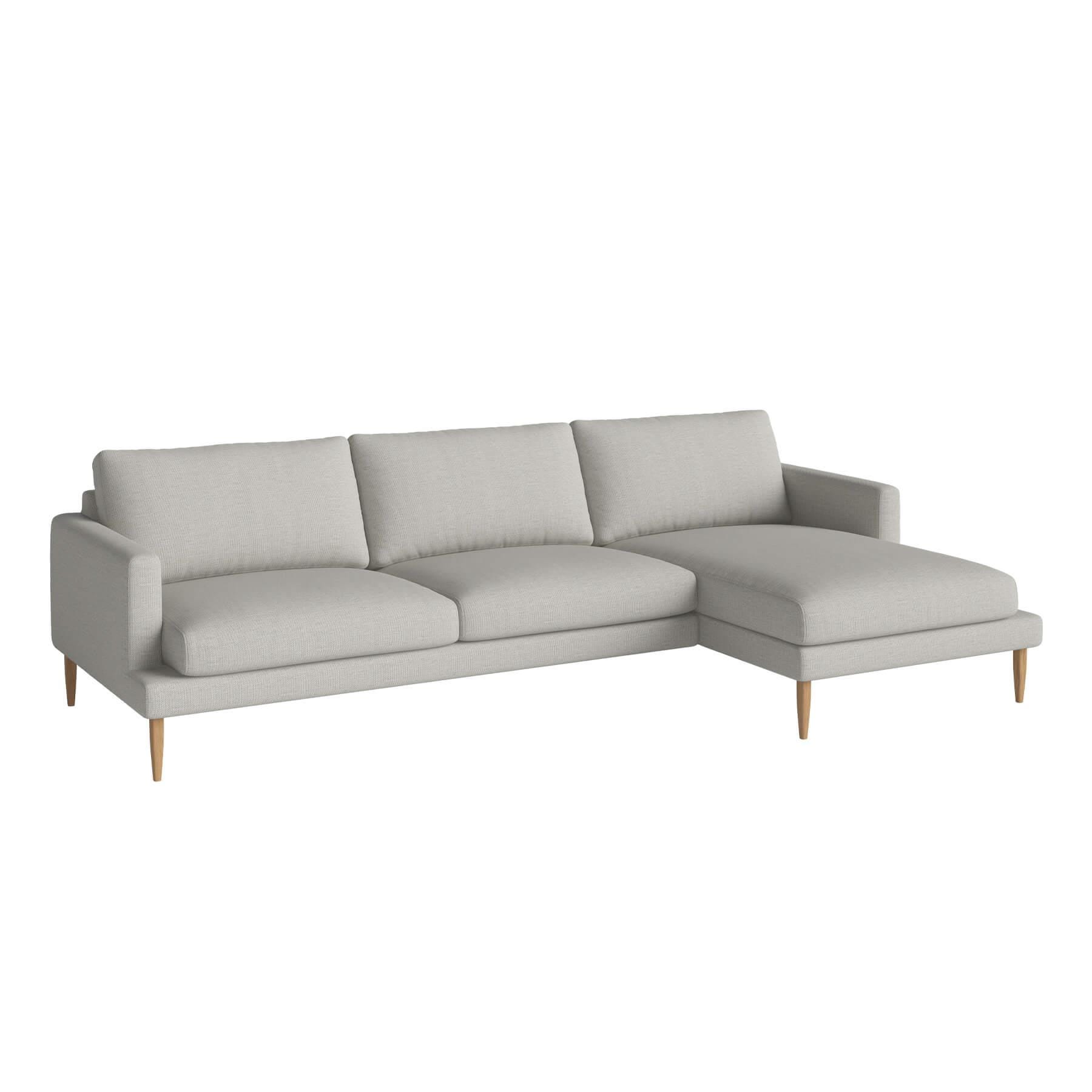 Bolia Veneda Sofa 35 Seater Sofa With Chaise Longue Oiled Oak London Dust Green Right Grey Designer Furniture From Holloways Of Ludlow