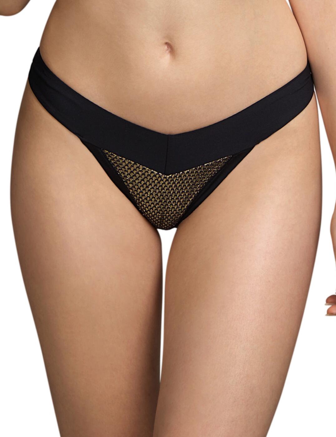 These Baker italian briefs from Andre Sarda are created to make you stand out at the beach! The cheeky rear coverage flatters your derriere and makes you look flirtatious, while the mid-rise waistband sits comfortably and securely on your hips, effortlessly complementing your legs. The netted material in a contrasting colour with a metallic sheen gives you a trendy look, making you stand out.  Elegant two-coloured design Mid-rise waist Cheeky rear coverage Matching coordinates available Care: Hand wash Country of origin: Tunisia Composition: 82% Polyamide &pipe; 13% Elastane &pipe; 4% Polyester &pipe; 1% Metal fibre  Listed in UK sizes  54744-97625-1266444 3410859 Bikini Bottoms