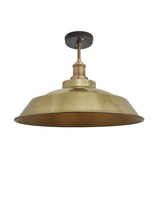 Brooklyn Flush Ceiling Light Step Shade Small Brass Shade Brass Fitting