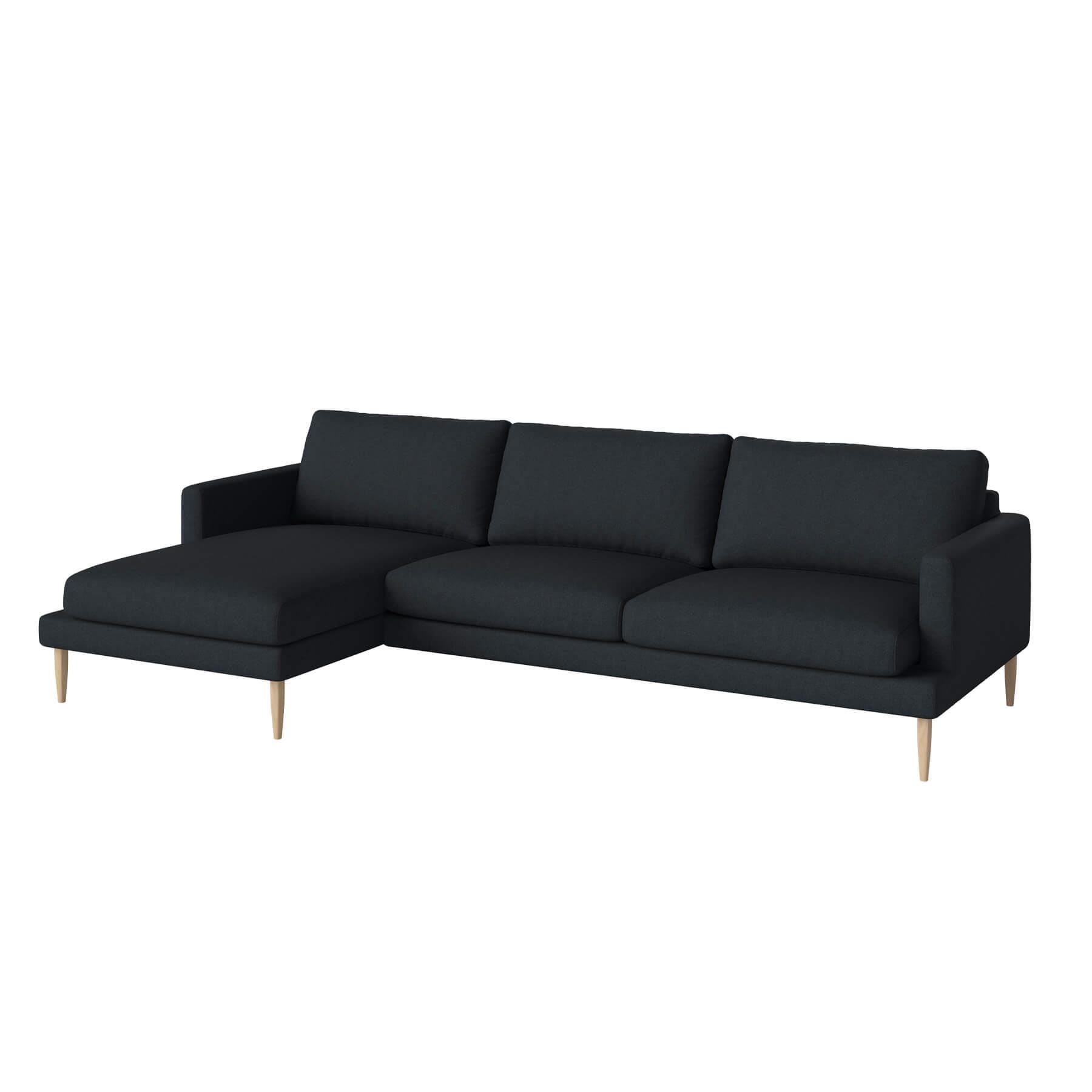 Bolia Veneda Sofa 35 Seater Sofa With Chaise Longue White Oiled Oak Qual Navy Left Blue Designer Furniture From Holloways Of Ludlow