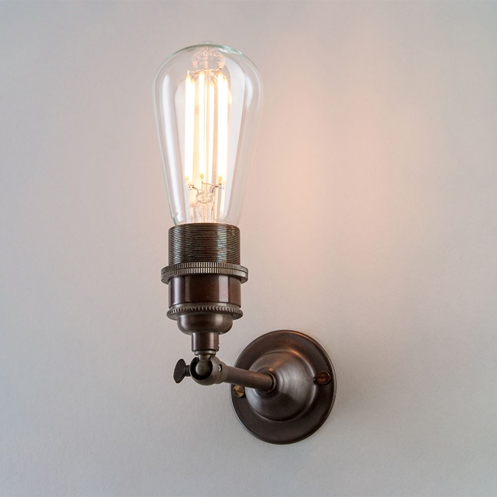 Old School Electric Industrial Wall Light Antique Brass