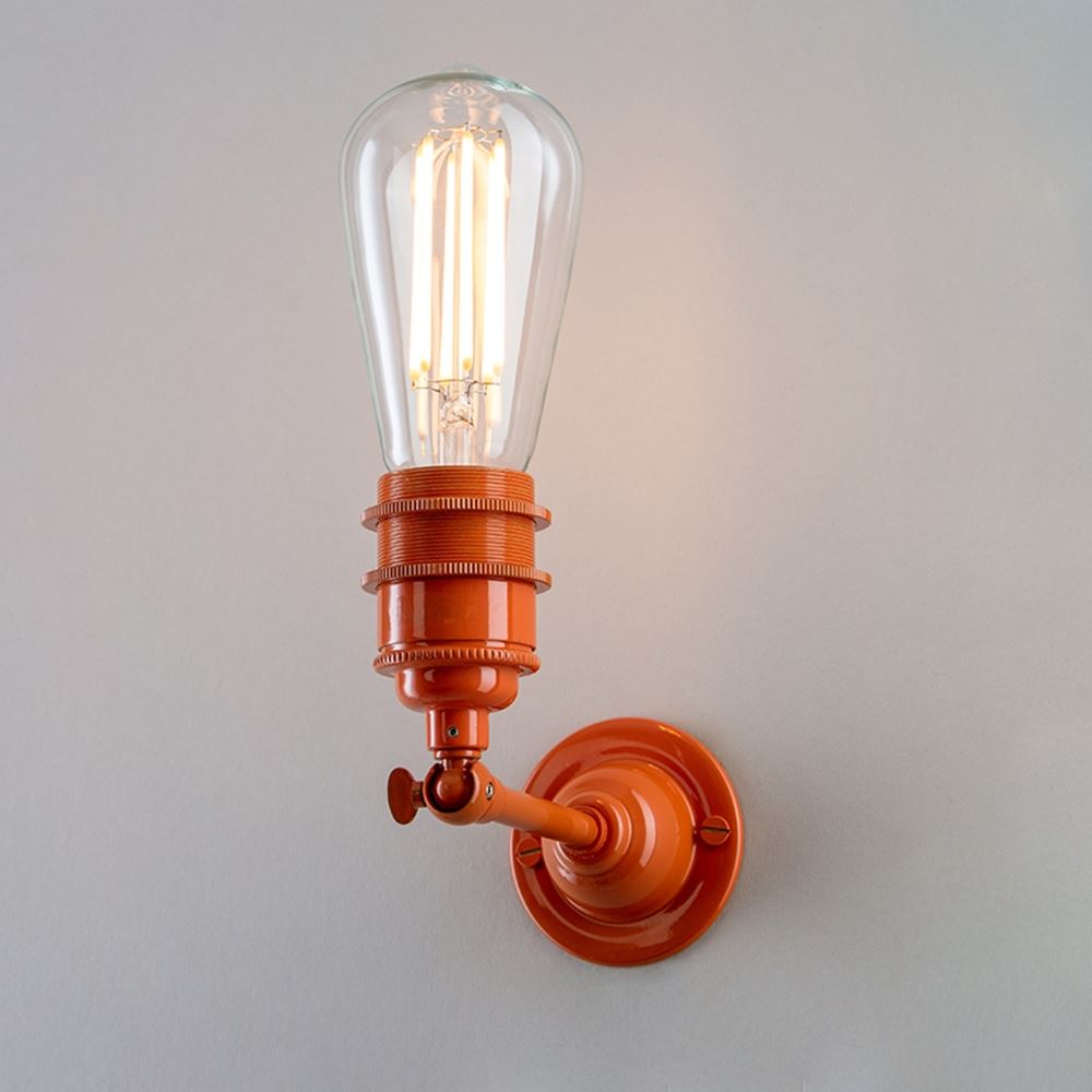 Old School Electric Industrial Wall Light Orange