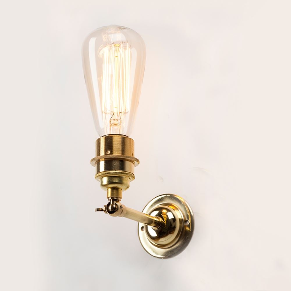 Old School Electric Industrial Wall Light Polished Brass