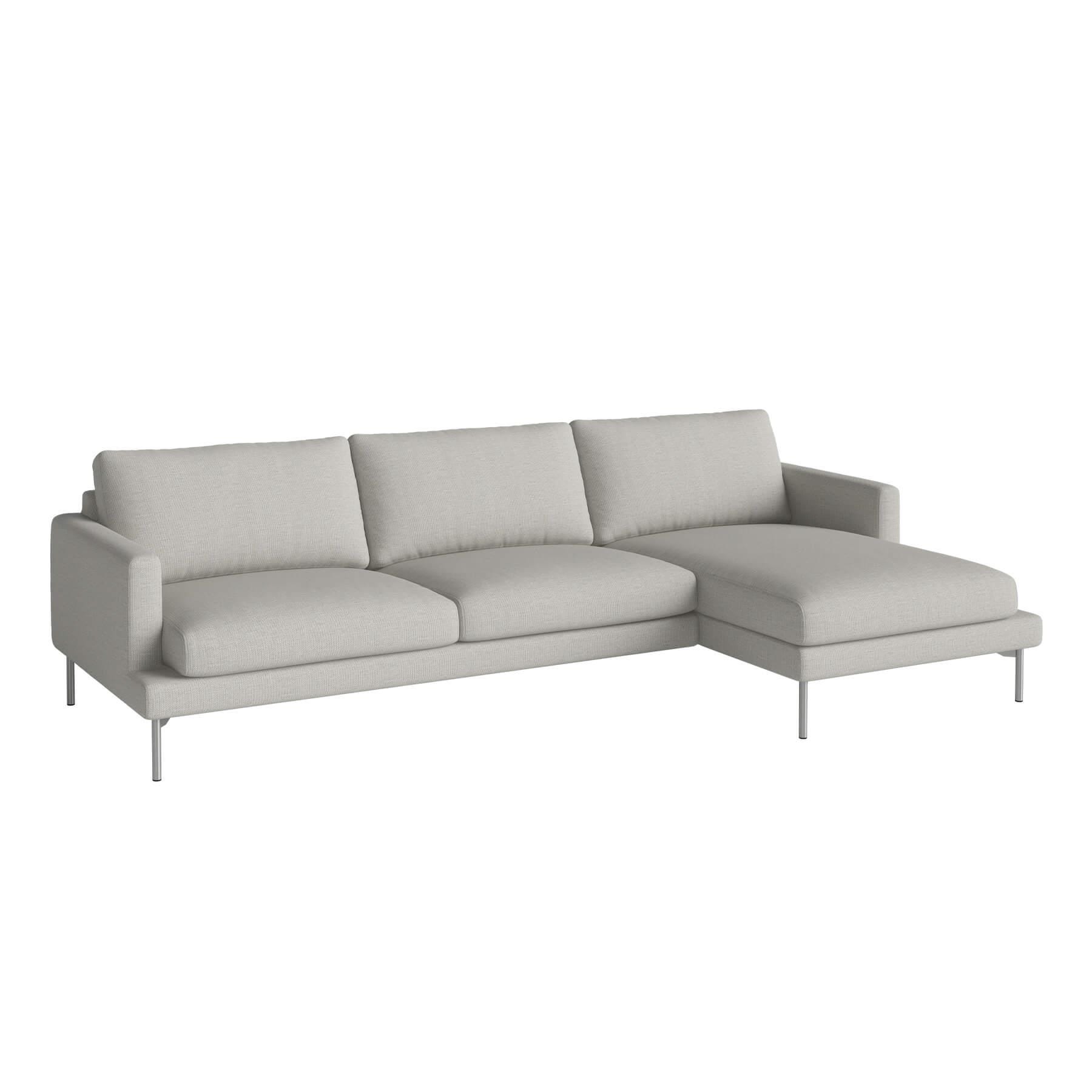 Bolia Veneda Sofa 35 Seater Sofa With Chaise Longue Brushed Steel London Dust Green Right Grey Designer Furniture From Holloways Of Ludlow