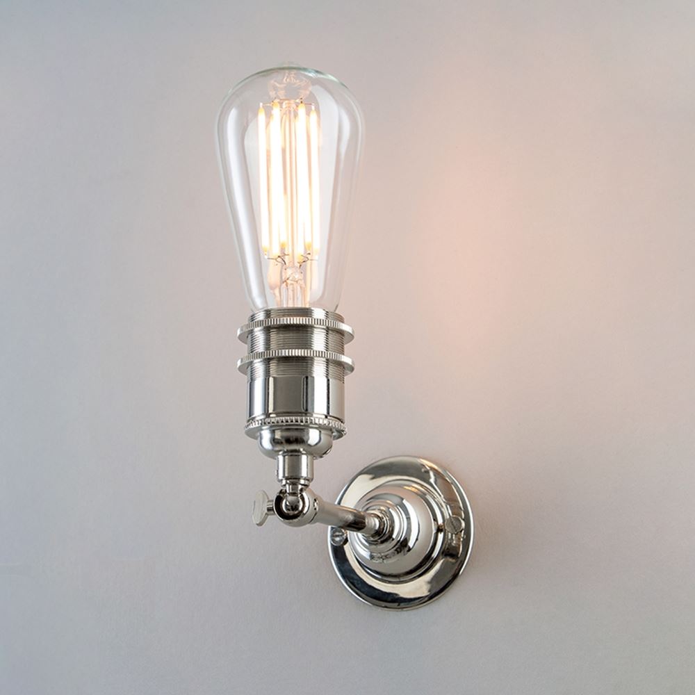 Old School Electric Industrial Wall Light Polished Nickel