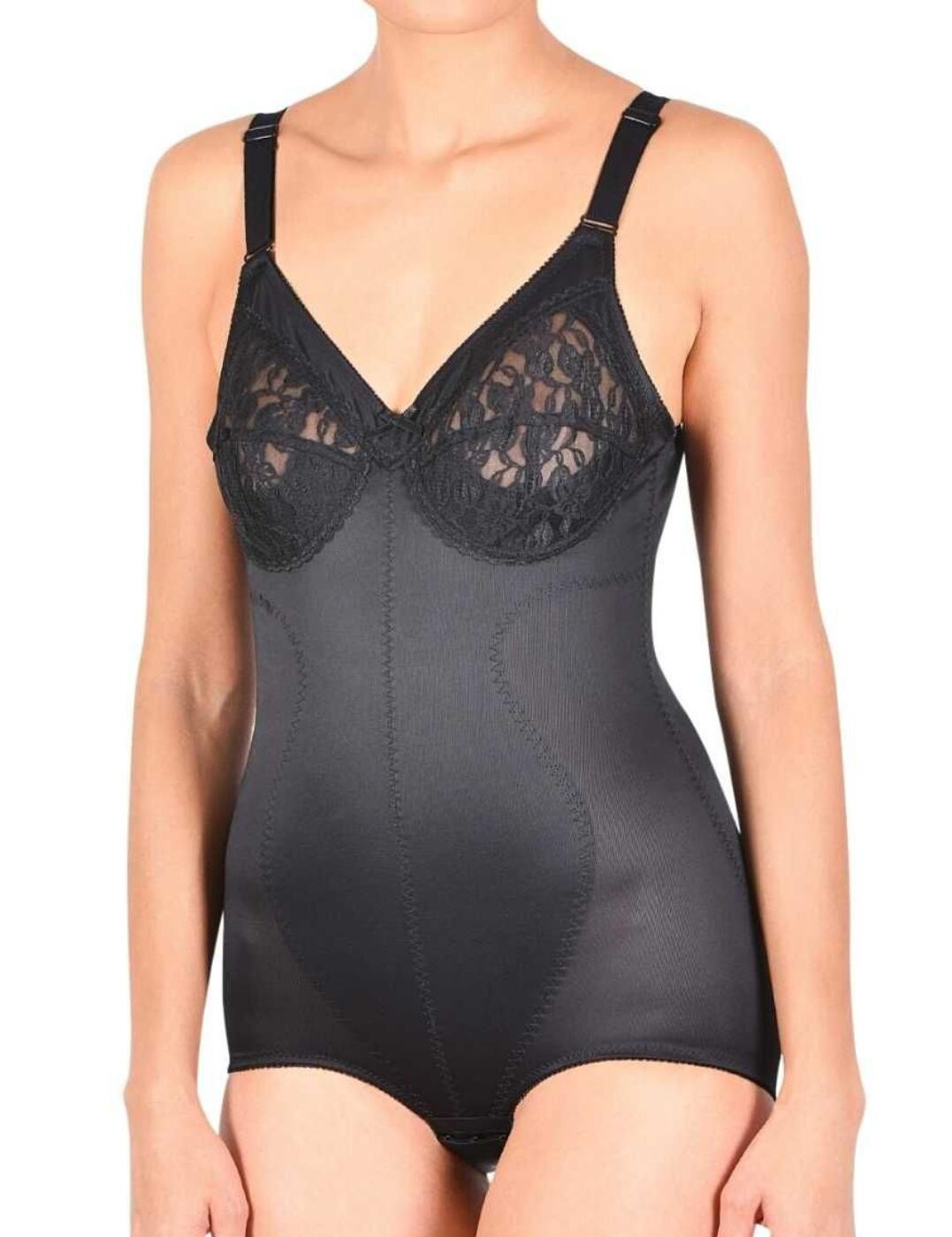 Stay confident with this corselette from Naturana. This piece is non-wired and non-padded for a comfortable, natural feel that will stay comfortable all day long. The full rear coverage offers modesty while the tummy control panel smooths and shapes for a flawless silhouette. The straps are adjustable for the perfect fit and the hook and eye fastening in the gusset allow for easy wear and are covered with a cotton lining for a soft feel.  Wirefree Non-padded Cotton gusset Full rear coverage Hook and eye fastening Adjustable straps Tummy control Country of origin: China Composition: 86% Polyamide &pipe; 14% Elastane Listed in UK sizes  57983-102178 83208 Corselette