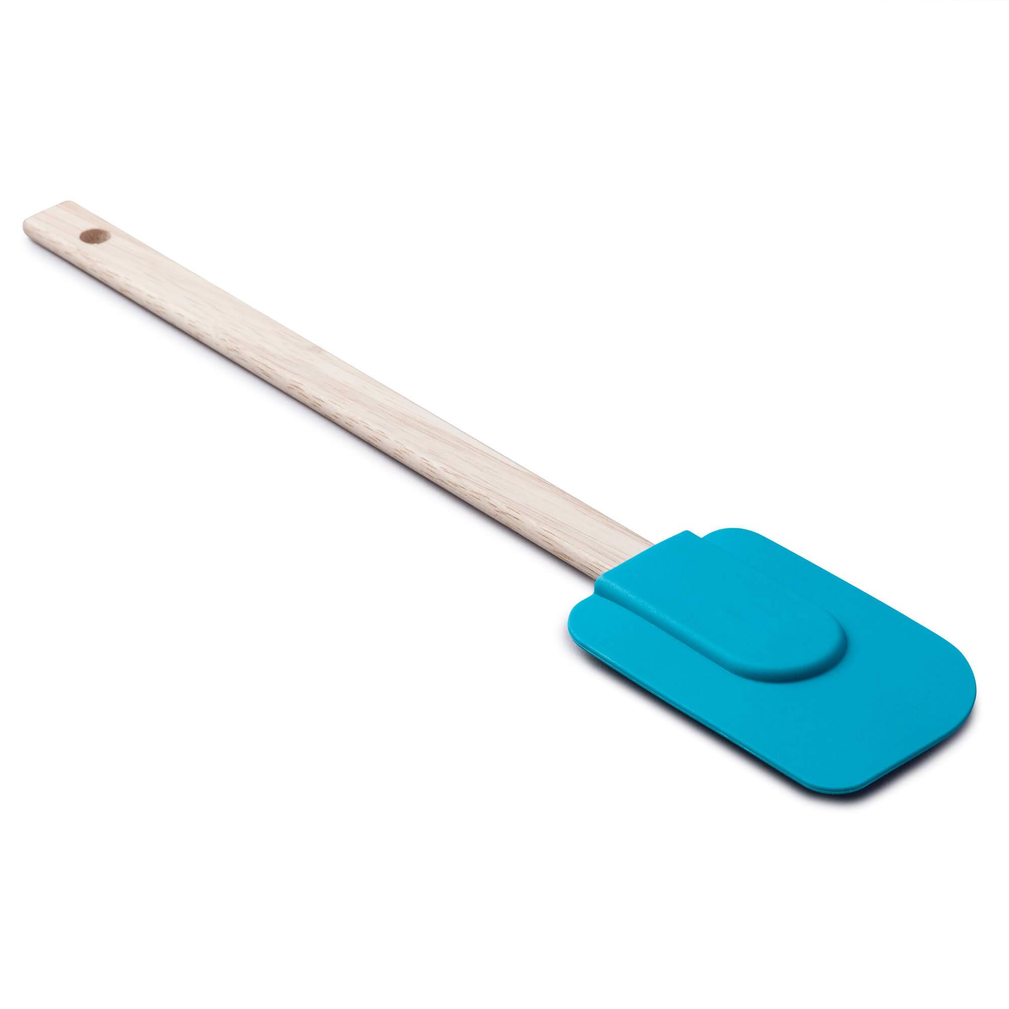 Zeal Silicone Spatula with Wooden Handle, Aqua