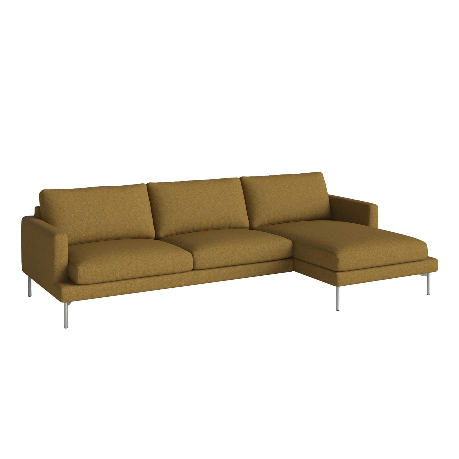 Bolia Veneda Sofa 35 Seater Sofa With Chaise Longue Brushed Steel Qual Curry Right Brown Designer Furniture From Holloways Of Ludlow