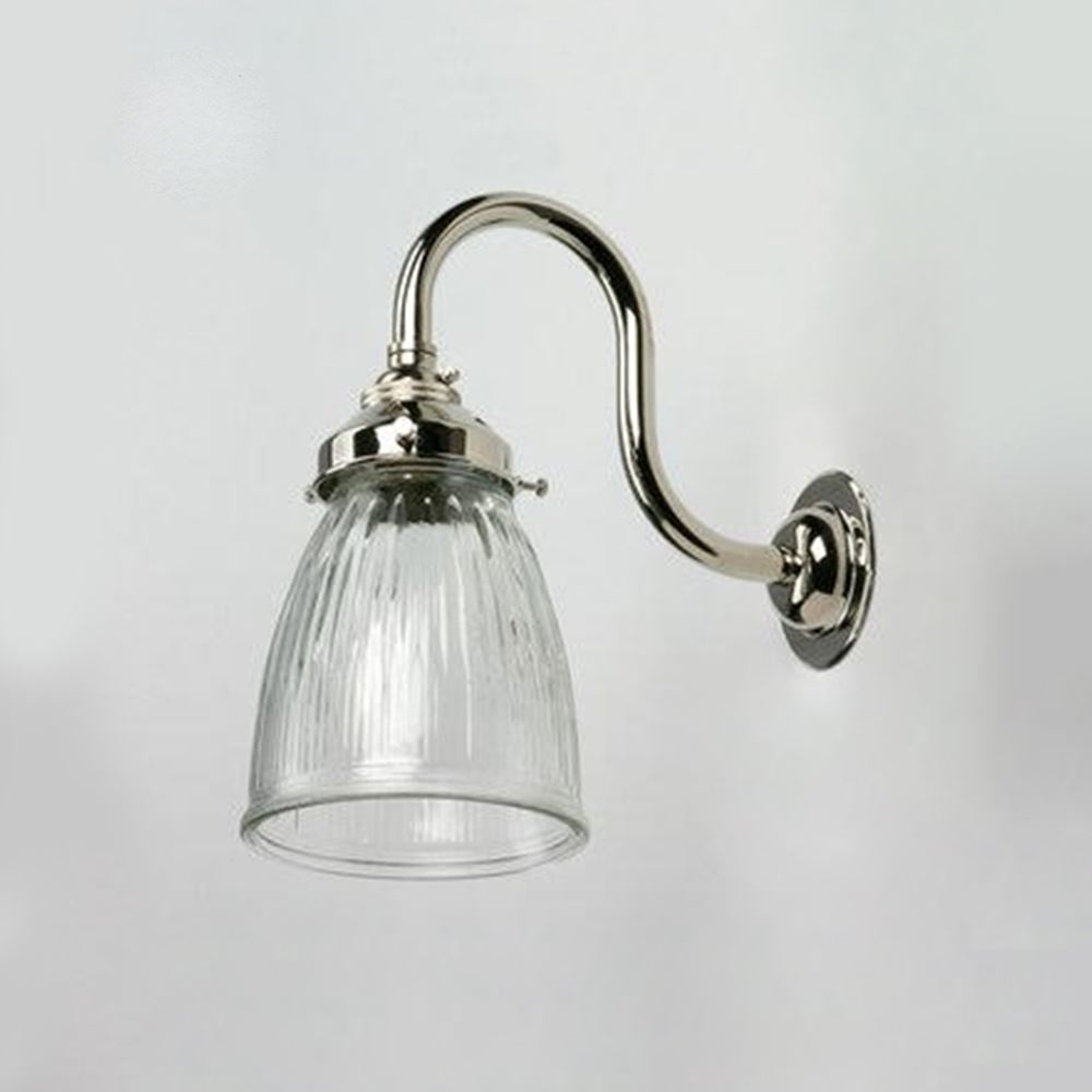Old School Electric Prismatic Snowdrop Wall Light Antique Brass Ip44 Rating