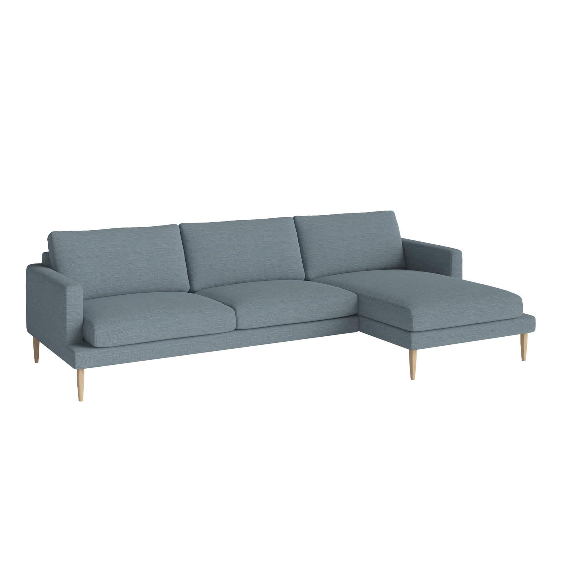 Bolia Veneda Sofa 35 Seater Sofa With Chaise Longue White Oiled Oak Laine Light Blue Right Blue Designer Furniture From Holloways Of Ludlow