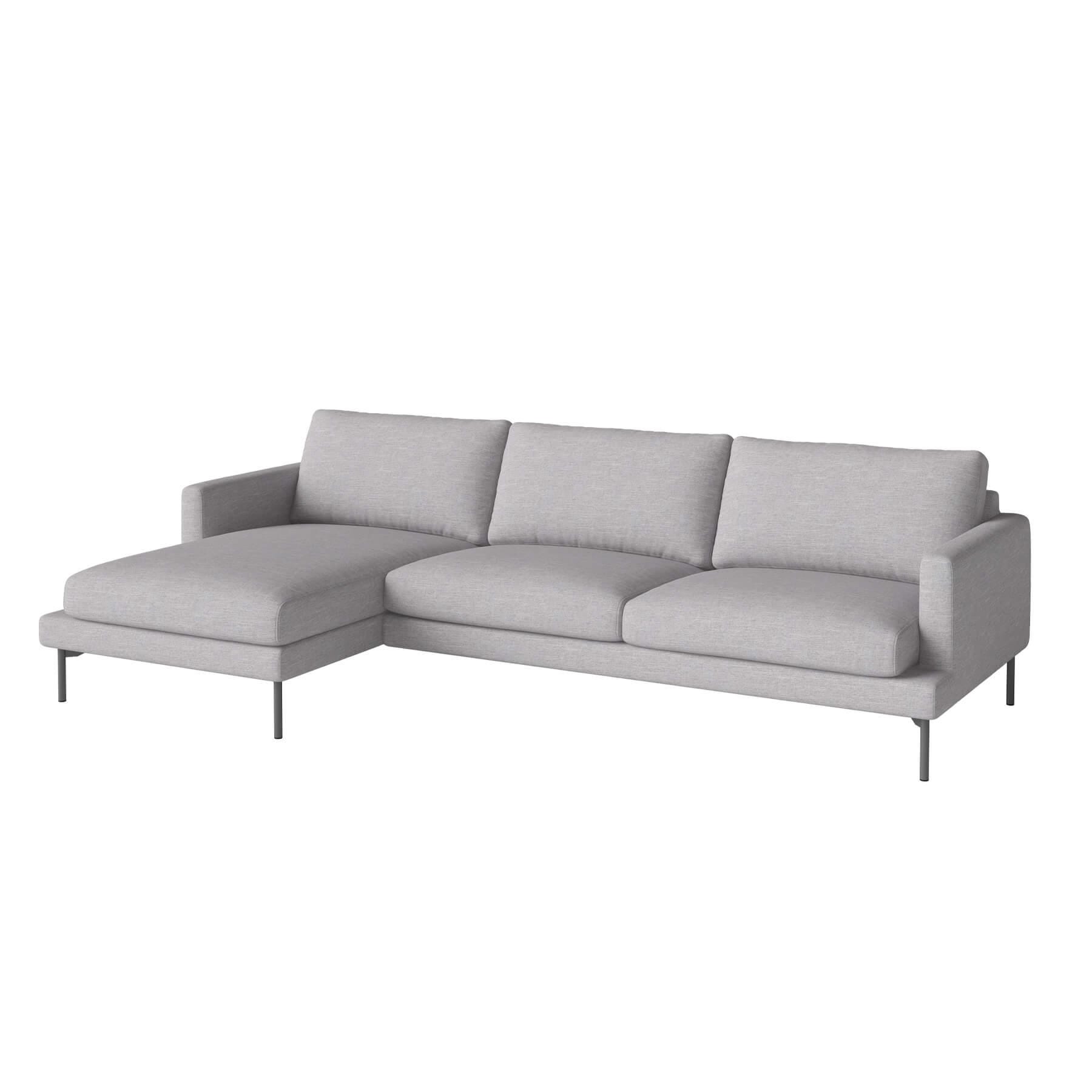 Bolia Veneda Sofa 35 Seater Sofa With Chaise Longue Grey Laquered Steel Baize Light Grey Left Designer Furniture From Holloways Of Ludlow