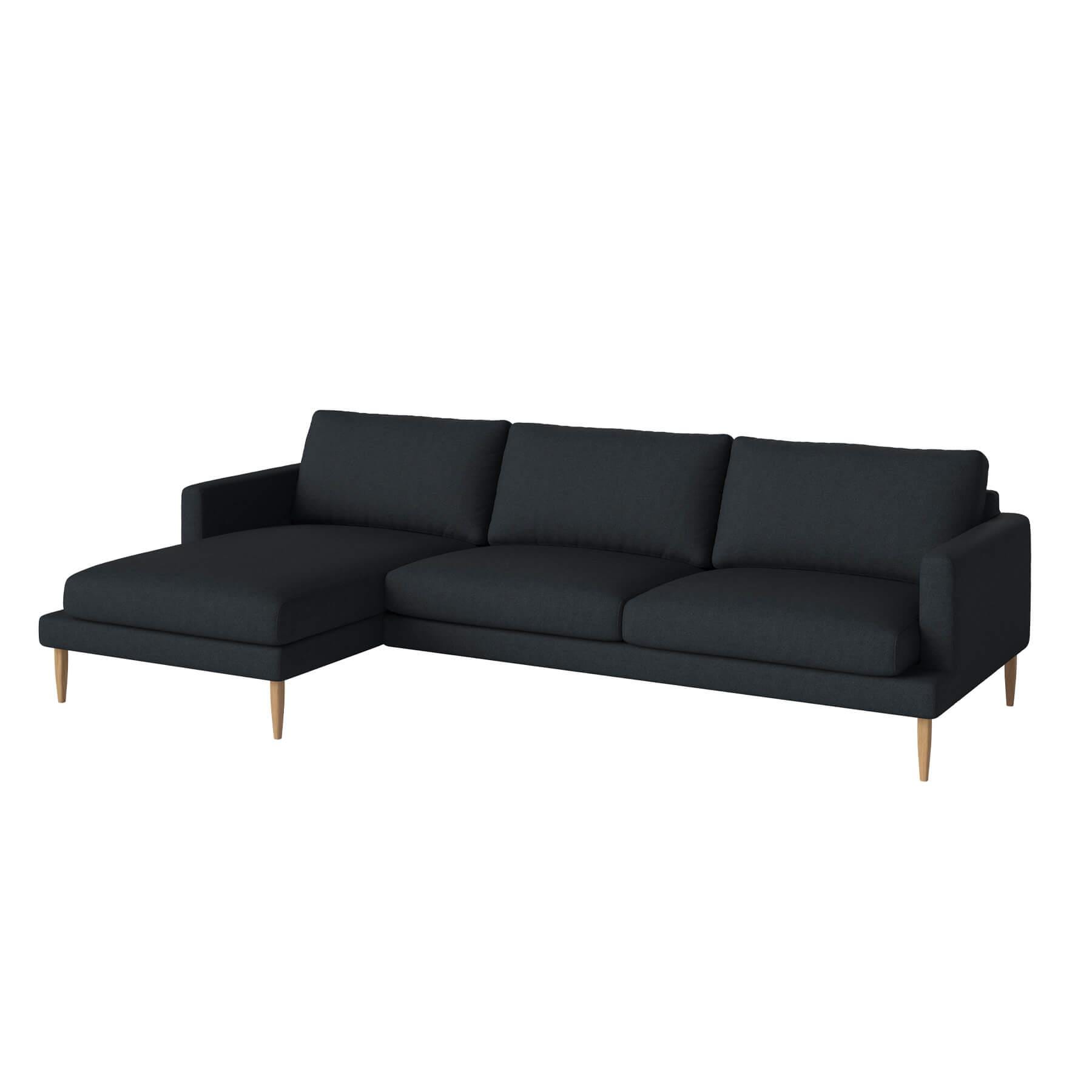 Bolia Veneda Sofa 35 Seater Sofa With Chaise Longue Oiled Oak Qual Navy Left Blue Designer Furniture From Holloways Of Ludlow