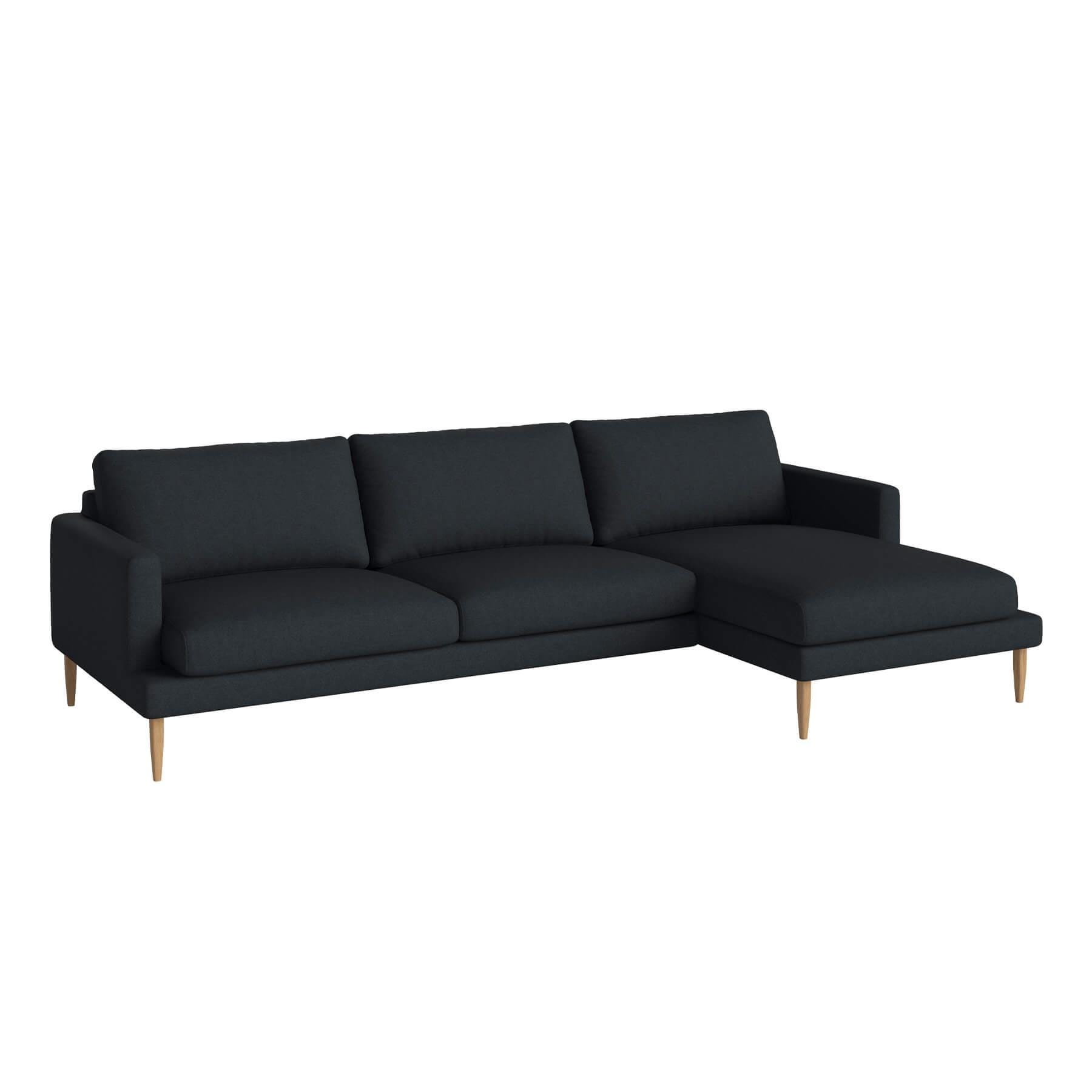 Bolia Veneda Sofa 35 Seater Sofa With Chaise Longue Oiled Oak Qual Navy Right Blue Designer Furniture From Holloways Of Ludlow