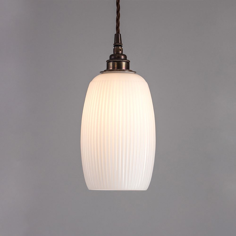 Old School Electric Gillespie Pendant Brown Flex With Antique Brass Fittings 3m Flex White Designer Pendant Lighting