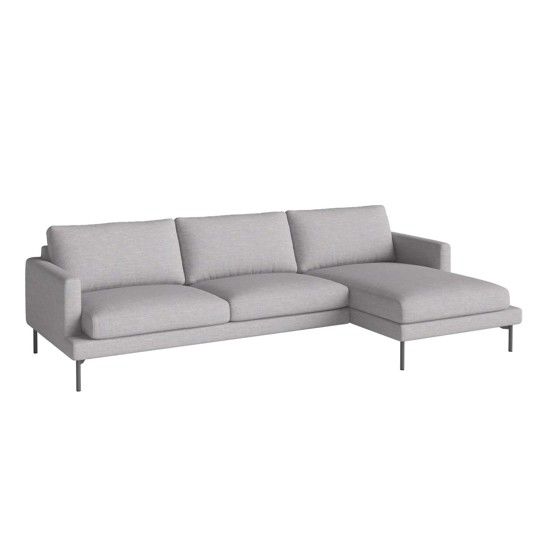 Bolia Veneda Sofa 35 Seater Sofa With Chaise Longue Grey Laquered Steel Baize Light Grey Right Designer Furniture From Holloways Of Ludlow