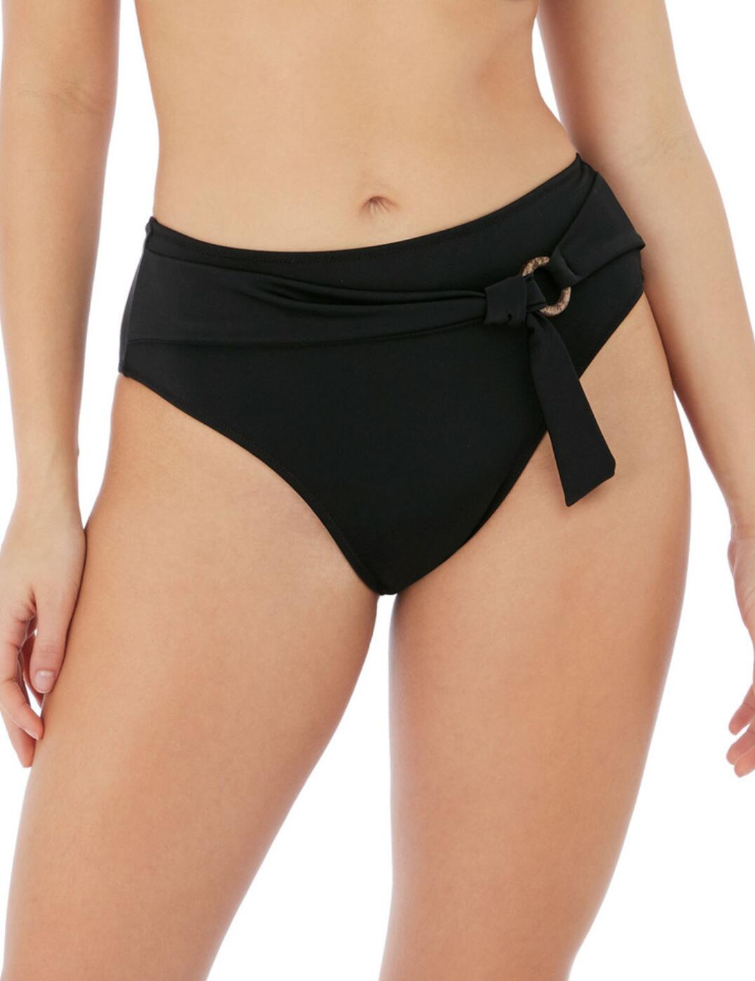 The Coco Wave by Freya introduces this high-waisted bikini brief that is a must-have. It sits high-rise and provides medium rear coverage which showcases your silhouette to make sure you feel confident on your next vacation! The brief hosts a classic style with a plain opaque fabric that is created from Seaqualtm yarn from upcycled marine plastic, so not only will you look good you are also doing your bit to be more sustainable. Made complete with a front belt detail that is adjustable and has a coconut ring detail.  High-waisted bikini brief Medium rear coverage Classic plain opaque fabric with adjustable belt Coconut ring detail on the belt Crafted from Seaqualtm yarn from upcycled marine plastic Country of origin: Tunisia Composition: 32% Nylon/ Polyamide &pipe; 26% Seaqual Recycled Polyester &pipe; 26% Polyester &pipe; 16% Elastane Listed in UK sizes  58023-102239-1327571 7005 High Waist Bikini Bottoms