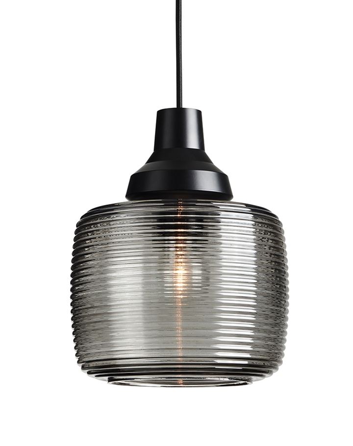 Design By Us New Wave Stripe Pendant Smoke Silver Designer Pendant Lighting