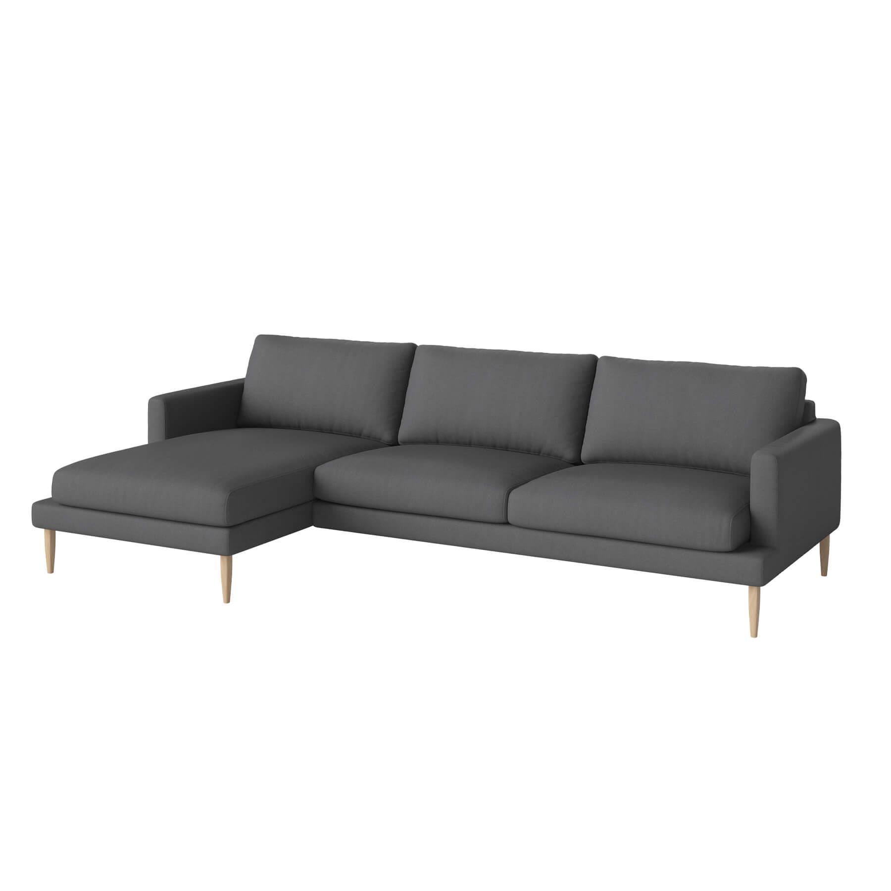 Bolia Veneda Sofa 35 Seater Sofa With Chaise Longue White Oiled Oak Gaja Dark Grey Left Grey Designer Furniture From Holloways Of Ludlow