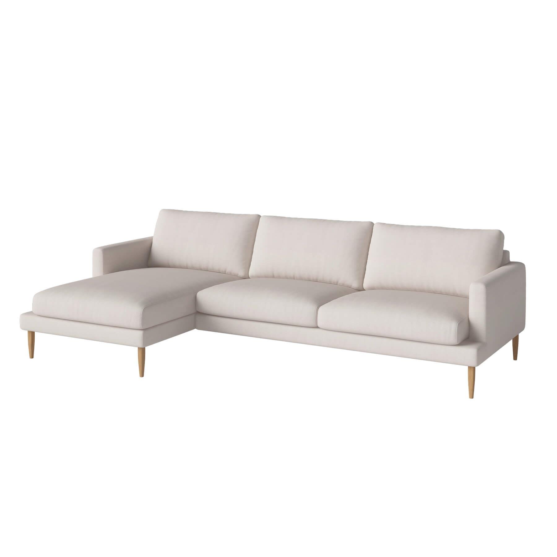 Bolia Veneda Sofa 35 Seater Sofa With Chaise Longue Oiled Oak Linea Beige Left Brown Designer Furniture From Holloways Of Ludlow