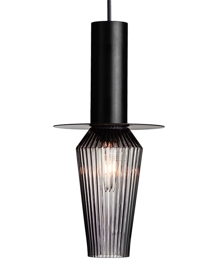 Design By Us Harakiri Pendant Black Base With Smoke Glass And Black Fittings Designer Pendant Lighting