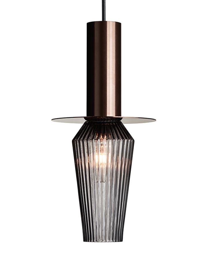 Design By Us Harakiri Pendant Brown Base With Smoke Glass And Black Fittings Designer Pendant Lighting