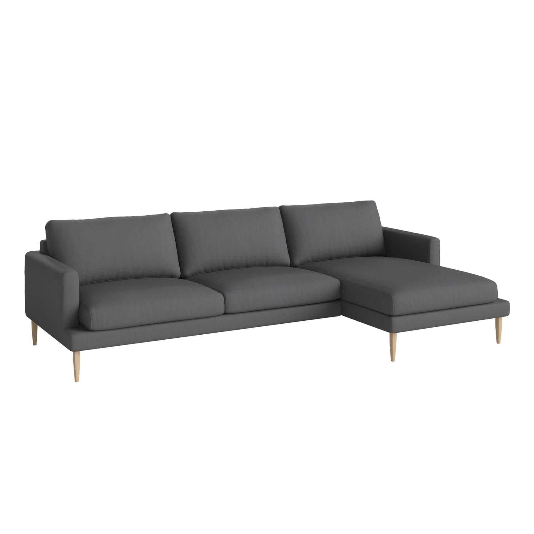 Bolia Veneda Sofa 35 Seater Sofa With Chaise Longue White Oiled Oak Gaja Dark Grey Right Grey Designer Furniture From Holloways Of Ludlow