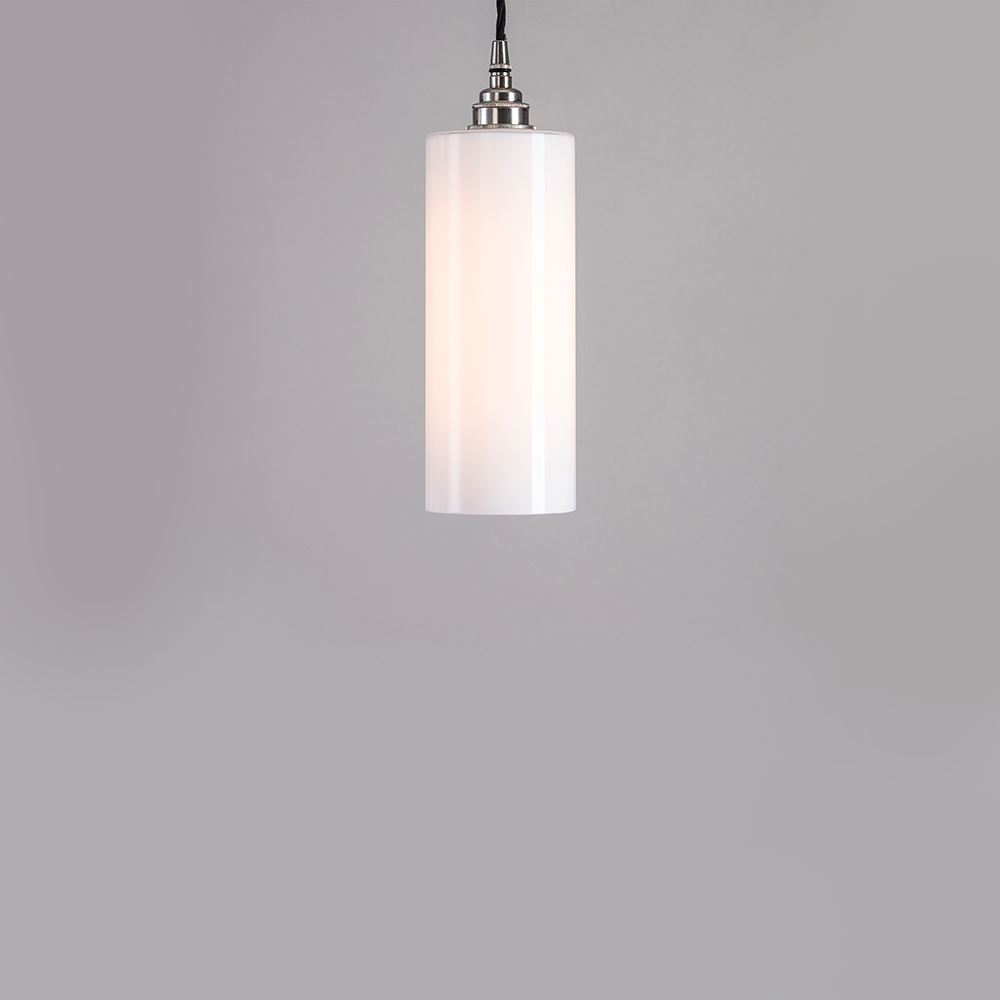 Old School Electric Parker Pendant Small Black Flex With Polished Nickel Fittings White Designer Pendant Lighting