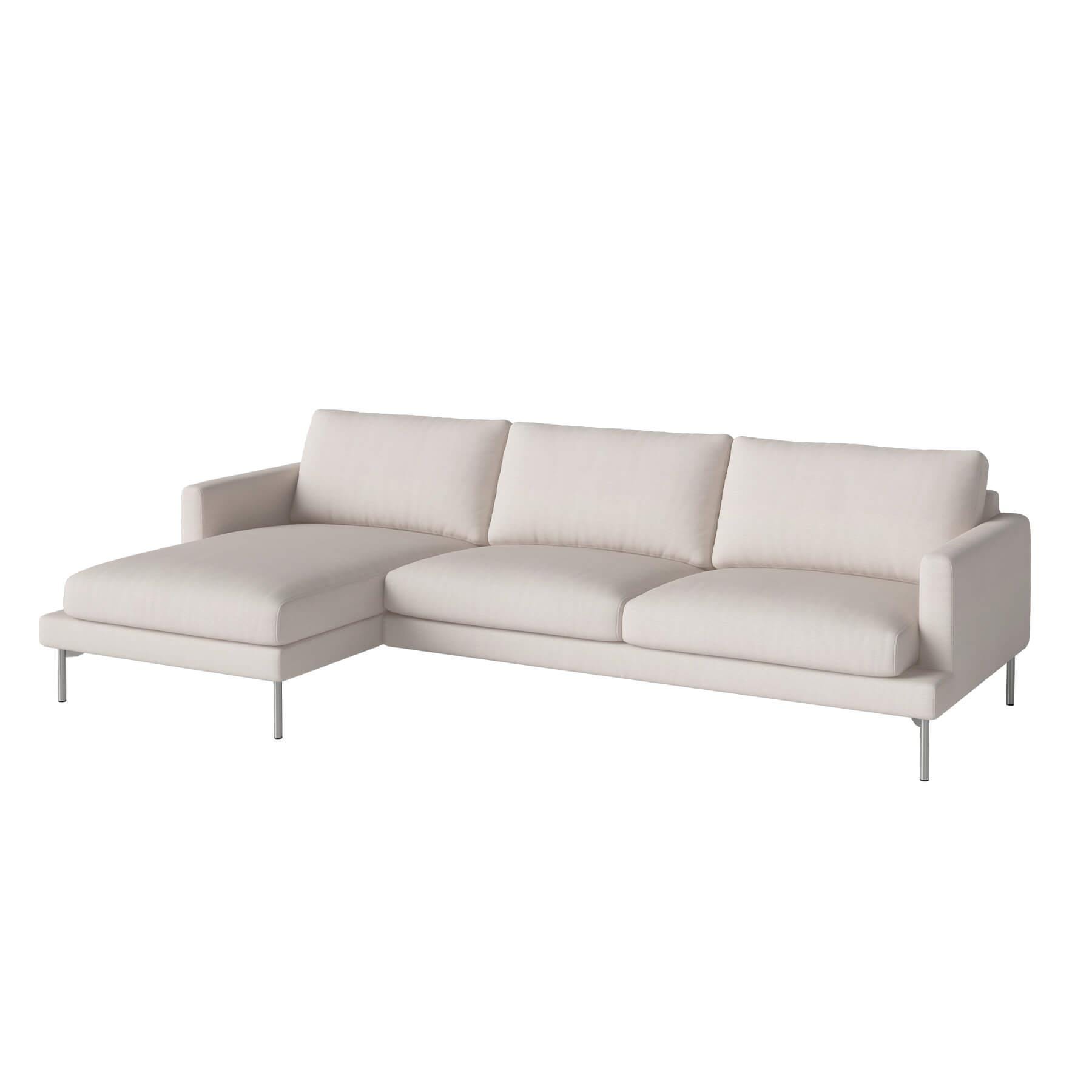 Bolia Veneda Sofa 35 Seater Sofa With Chaise Longue Brushed Steel Linea Beige Left Brown Designer Furniture From Holloways Of Ludlow