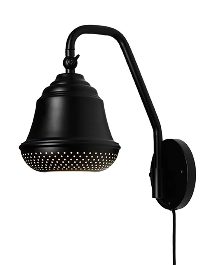 Bellis Wall Light Black With Black Cord