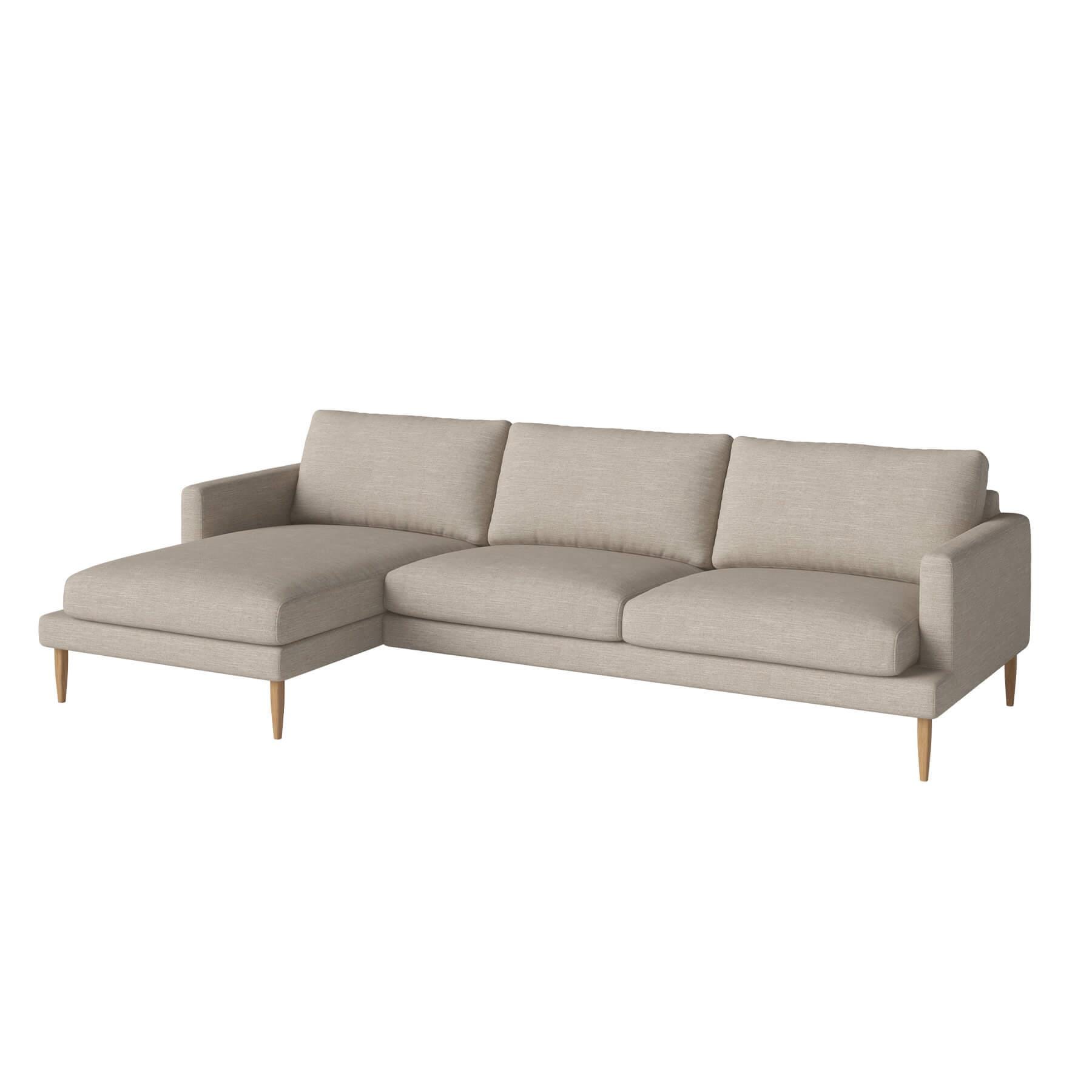 Bolia Veneda Sofa 35 Seater Sofa With Chaise Longue Oiled Oak Baize Sand Left Brown Designer Furniture From Holloways Of Ludlow