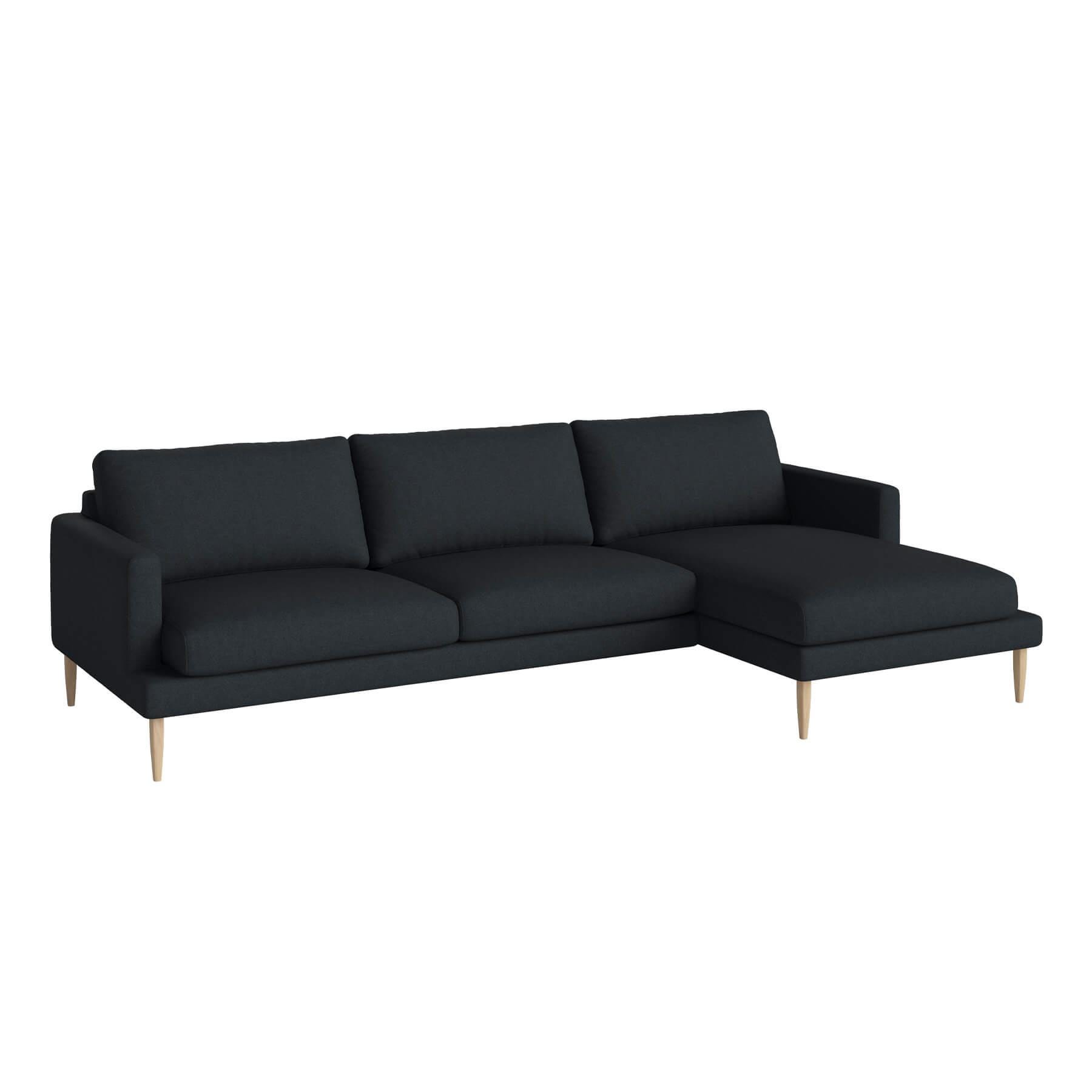 Bolia Veneda Sofa 35 Seater Sofa With Chaise Longue White Oiled Oak Qual Navy Right Blue Designer Furniture From Holloways Of Ludlow