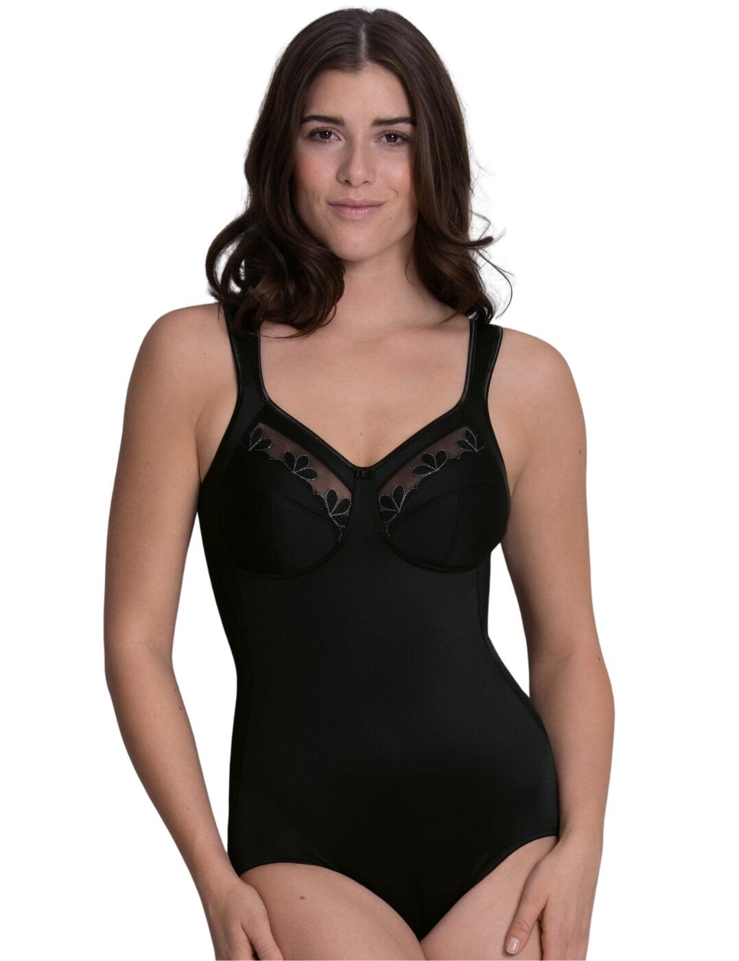 The Sophia comfort body fits like a second skin and provides all day comfort. The thick padded straps prevent strain on the shoulders. Enjoy the freedom of going wire free while still being supported. Feel feminine with the beautiful sheer and embroidered panel on the cups. The reinforced front offers a smooth silhouette and conceals while supporting the stomach. A classic full back gives you a modest fit.  Padded adjustable straps Hook and eye fastening Sheer and embroidered cups Wireless Lined cups Reinforced front for a smooth silhouette Full coverage rear Composition: Main - 73% Polyamide &pipe; 27% Elastane Listed in UK sizes  51243-92492-1214803 3509 Comfort Corselet