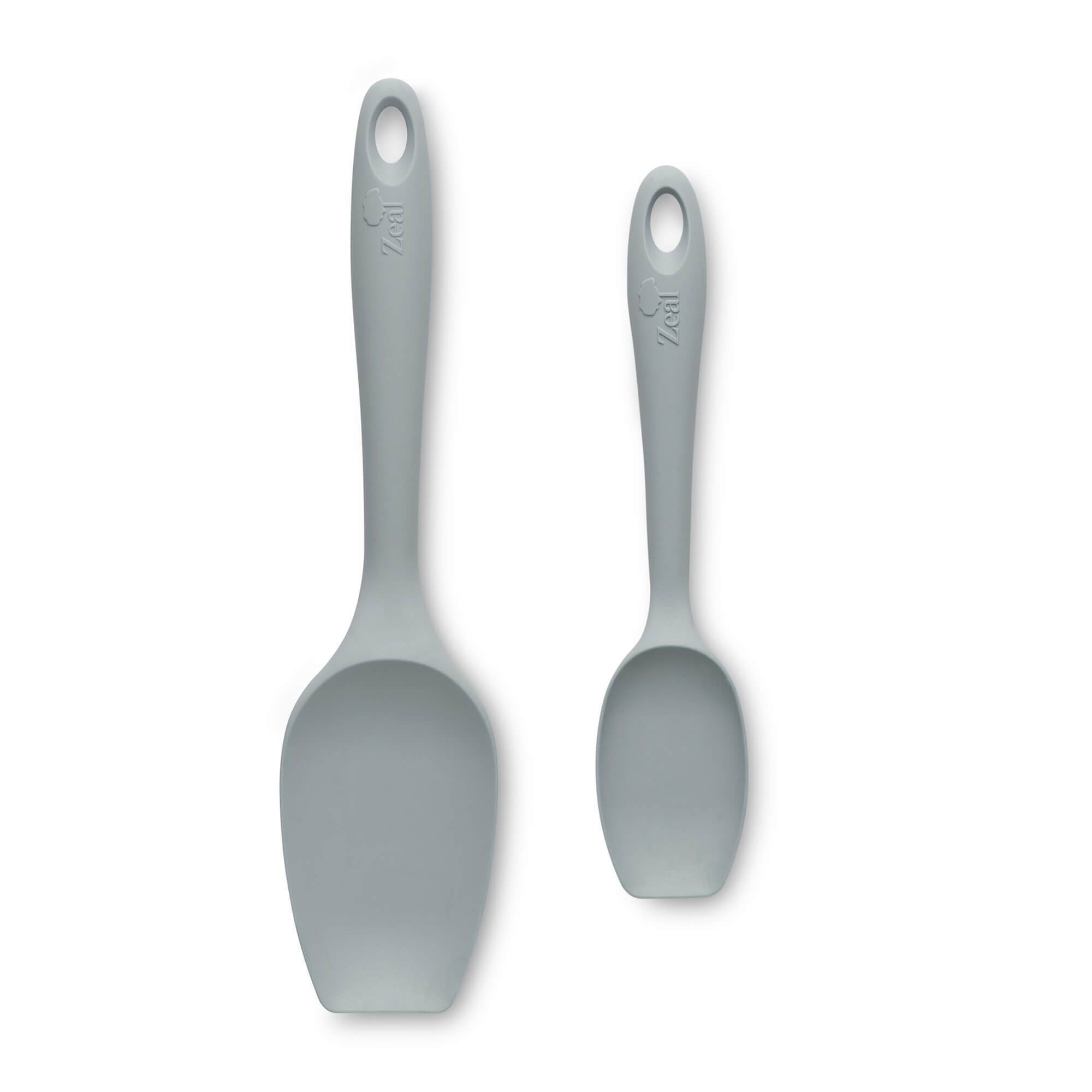 Zeal Silicone Spatula Spoons, Large and Small, Set of 2, Duck Egg Blue