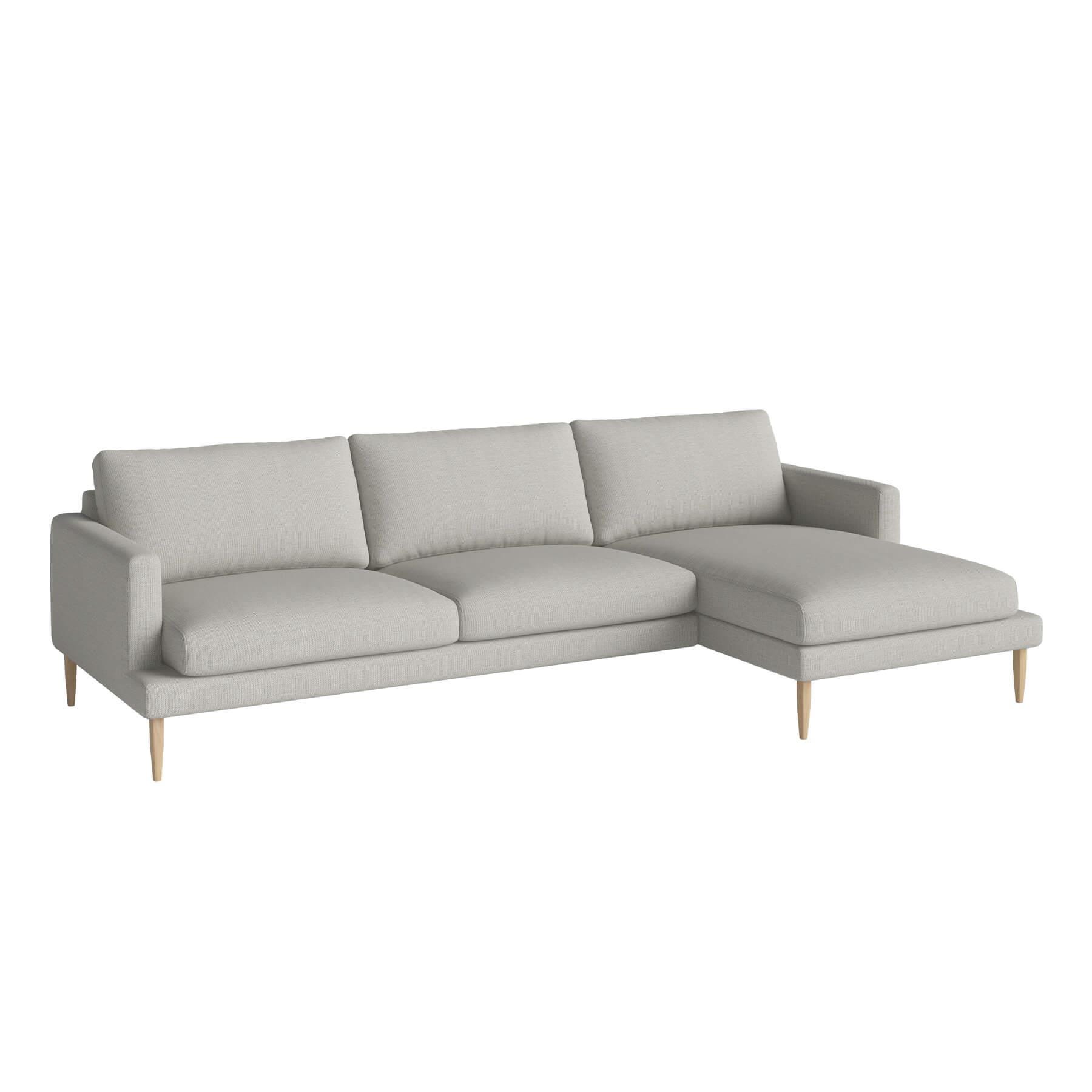 Bolia Veneda Sofa 35 Seater Sofa With Chaise Longue White Oiled Oak London Dust Green Right Grey Designer Furniture From Holloways Of Ludlow