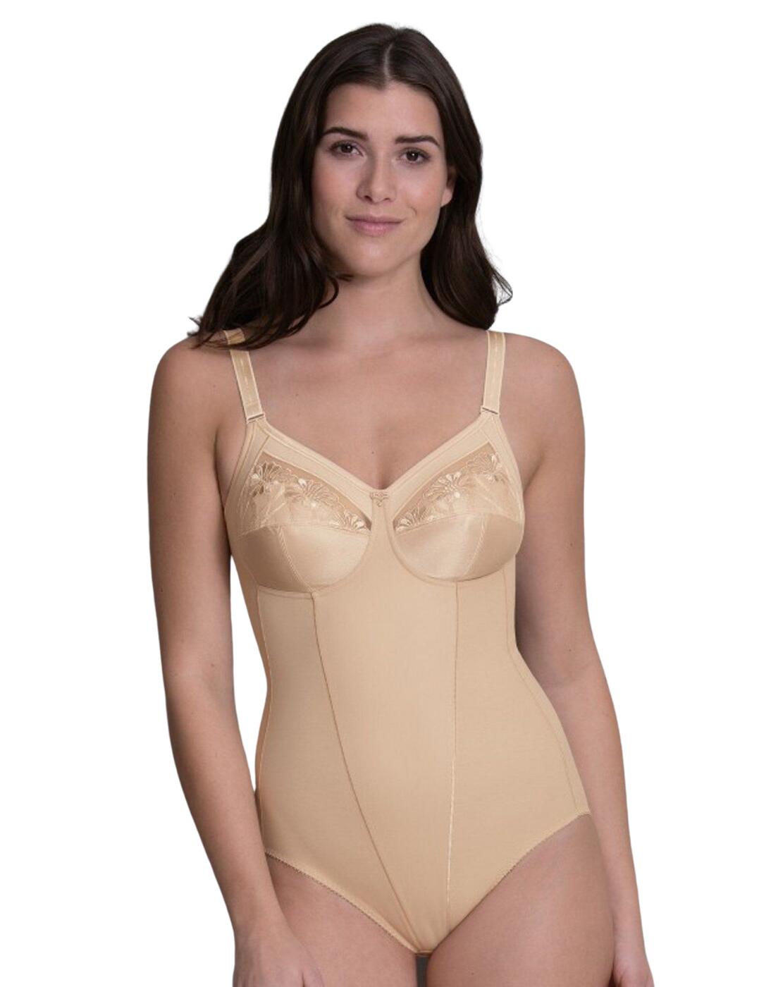 The Safina Corselet by Anita offers comfort and support for cup sizes B through D. Available in classic colours with a feminine semi sheer and embroidered design on the cups. Designed to support and contour your mid-section with a re-inforced waist panel to allow you to feel confident all day. The width of the adjustable straps increases with size to provide more comfort and a unique fit. Finally, this classic piece will allow excellent rear coverage for additional modesty.  3 panel cup for natural definition Adjustable straps Hook and eye fastening Comfortable and breathable fabric Full rear coverage Composition: Main 60% Nylon &pipe; 15% Elastane &pipe; 10% Polyester &pipe; 10% Cotton &pipe; 5% Viscose Listed in UK sizes  51247-92528-1217175 3449  Comfort Corselet
