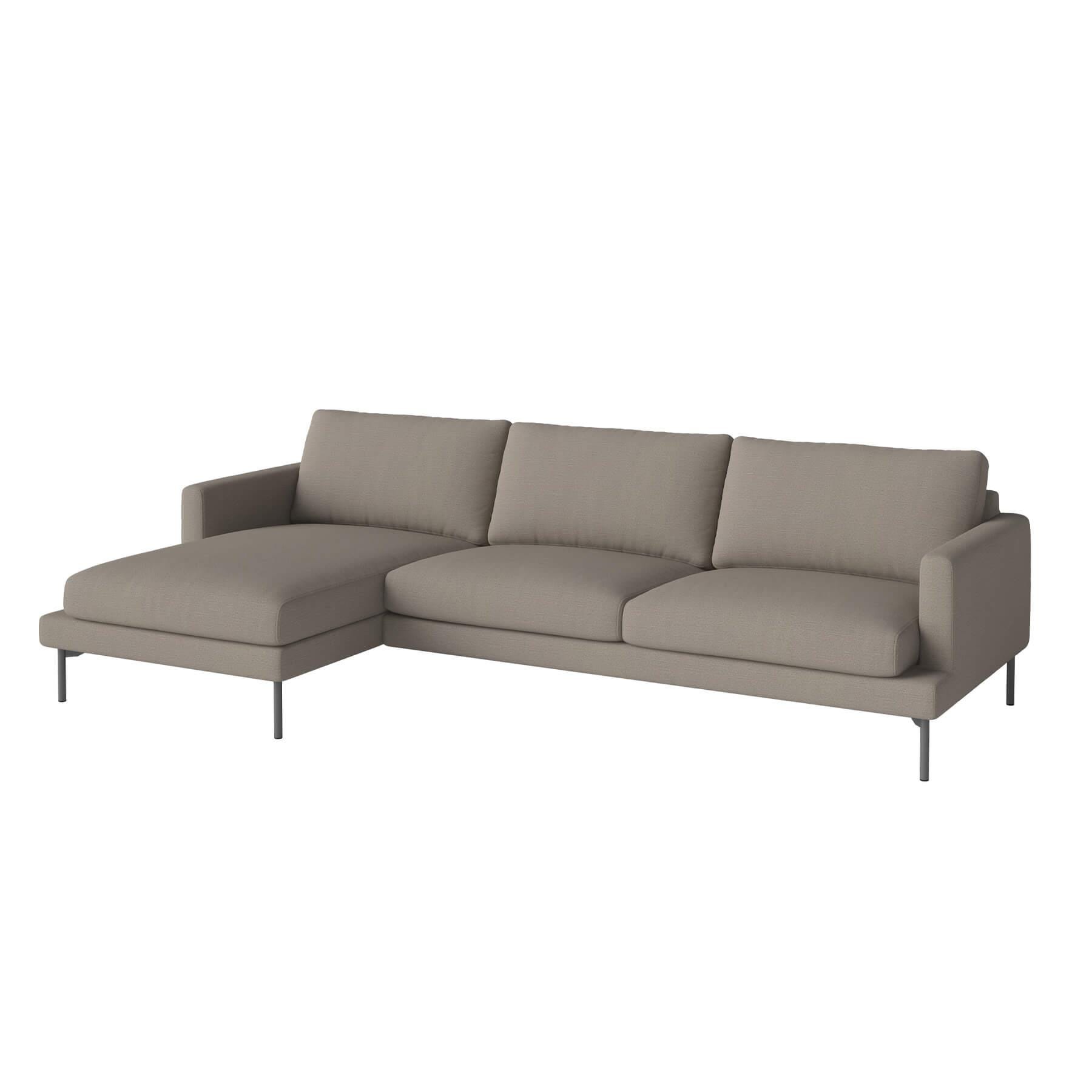 Bolia Veneda Sofa 35 Seater Sofa With Chaise Longue Grey Laquered Steel Baize Dark Beige Left Brown Designer Furniture From Holloways Of Ludlow